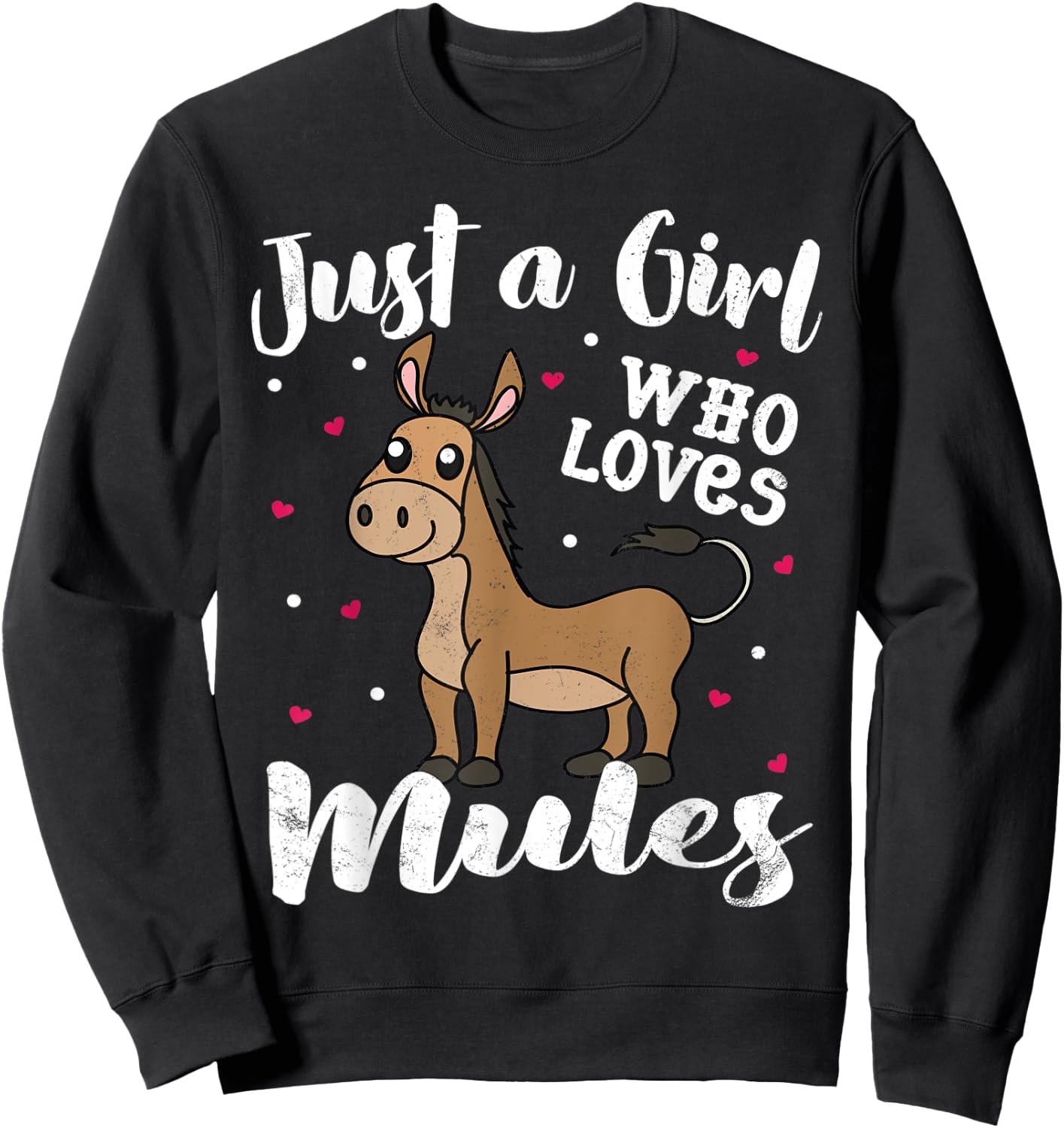 Just A Girl Who Loves Mule Women Gift Kids Mom Lover Sweatshirt - Sweatshirt | Black