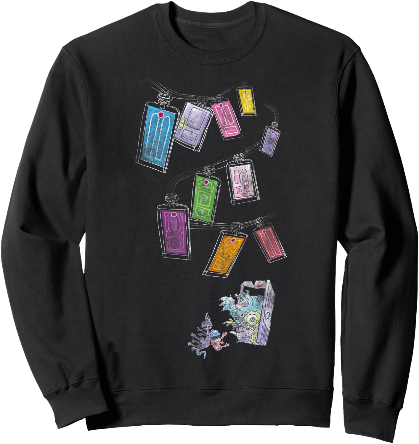 Disney Pixar Monsters Inc. Door Sketch Sweatshirt - Sweatshirt | Black