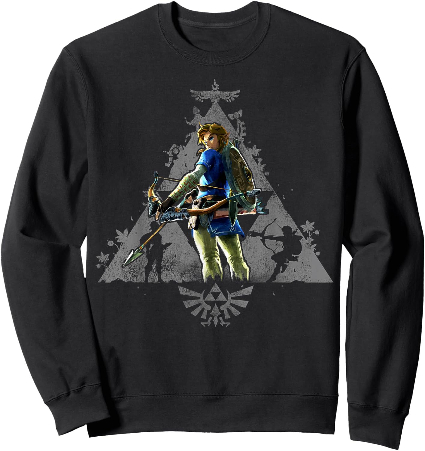 The Legend of Zelda Breath Of The Wild Link Triforce Hyrule Sweatshirt - Sweatshirt | Black