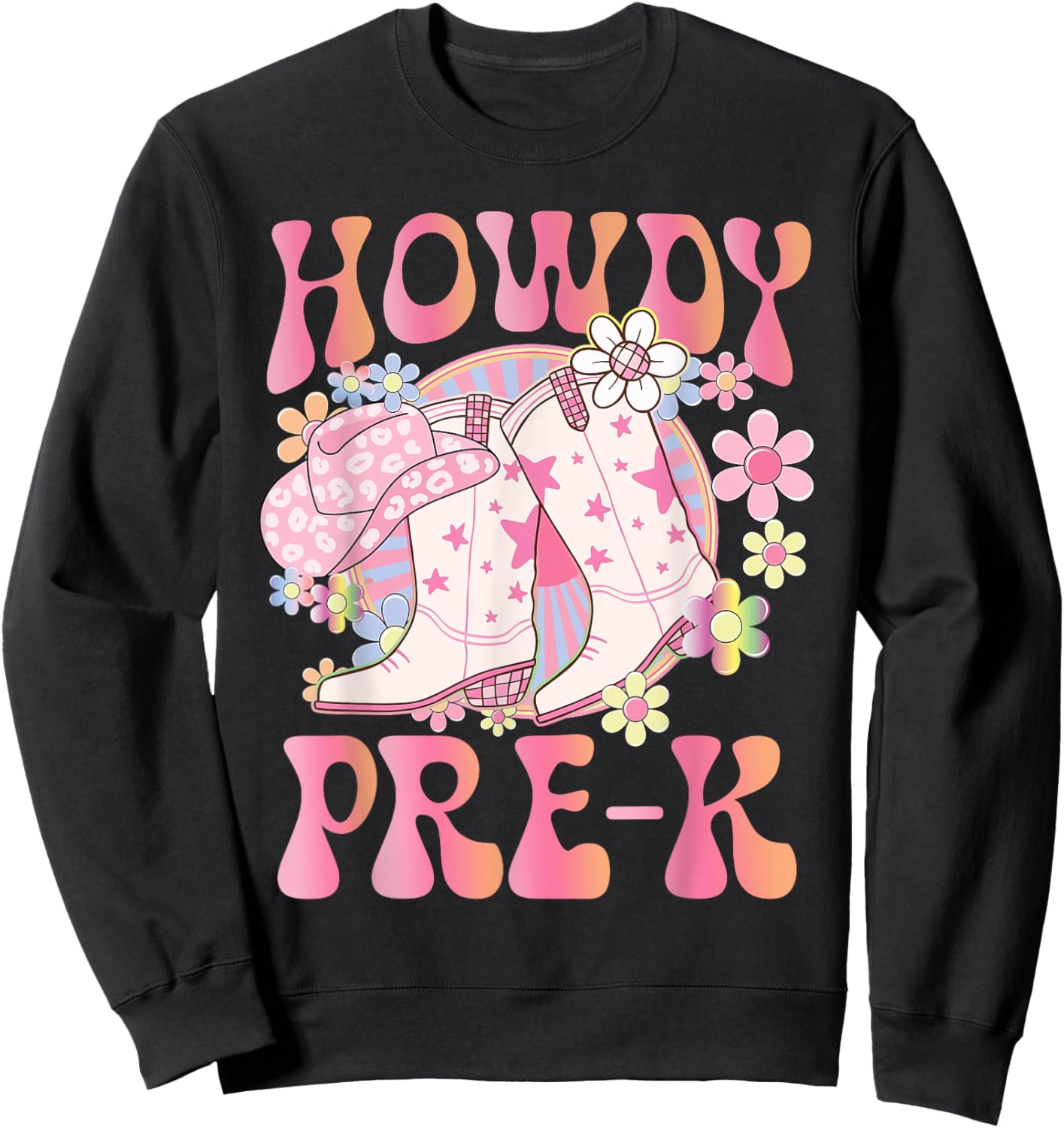 Western Teacher Pre K Chaos Coordinator Gift Teacher Sweatshirt - Sweatshirt | Black