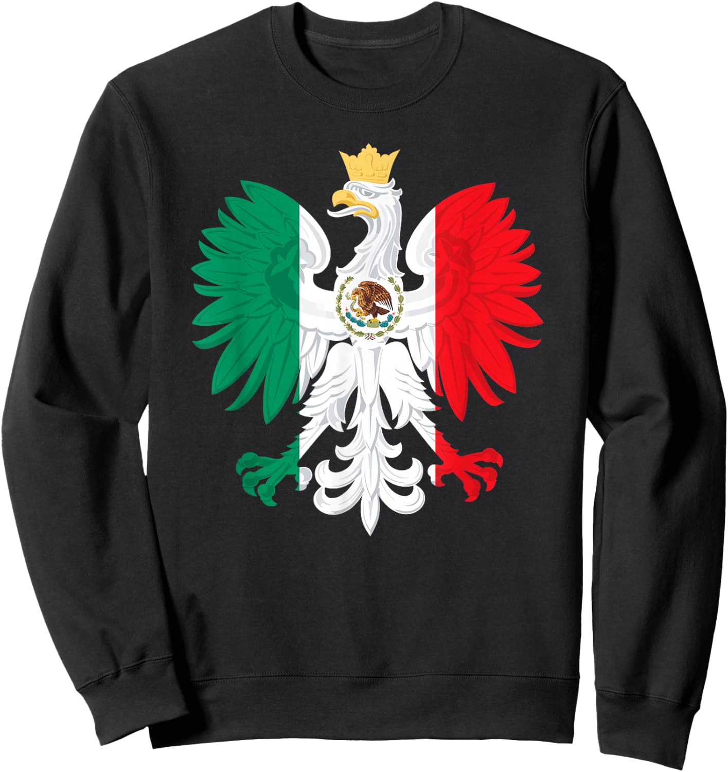 Mexican Polish Flag Eagle Mexico Poland Polska Heritage Sweatshirt - Sweatshirt | Black