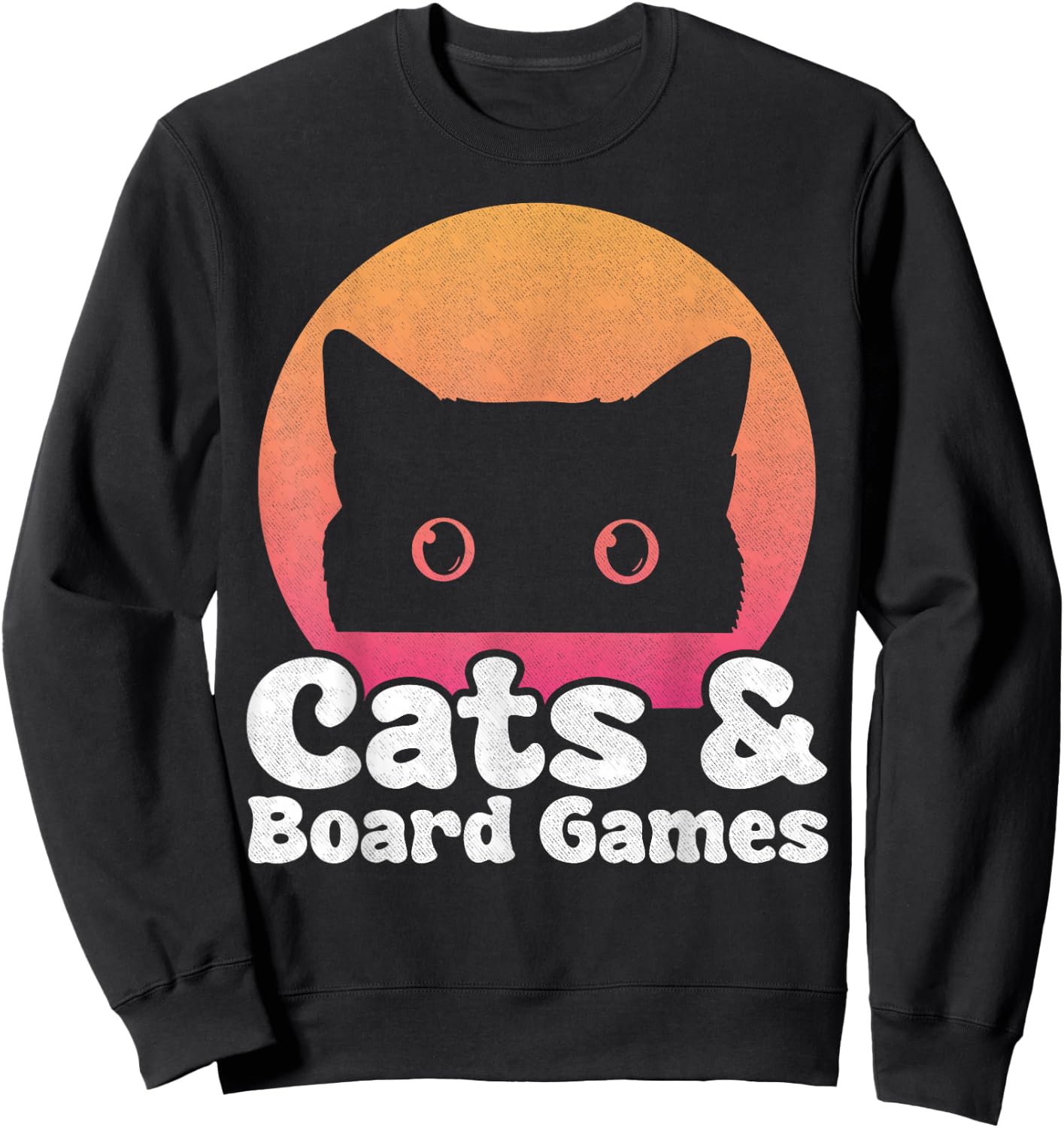 Cats and Board Games Cat and Board Game Men Women Kids Sweatshirt - Sweatshirt | Black