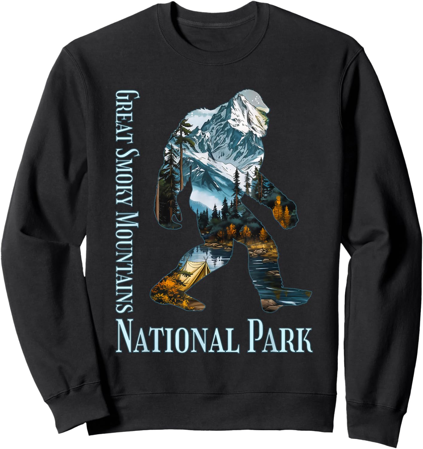 Great Smoky Mountains National Park Bigfoot Sasquatch Sweatshirt - Sweatshirt | Black
