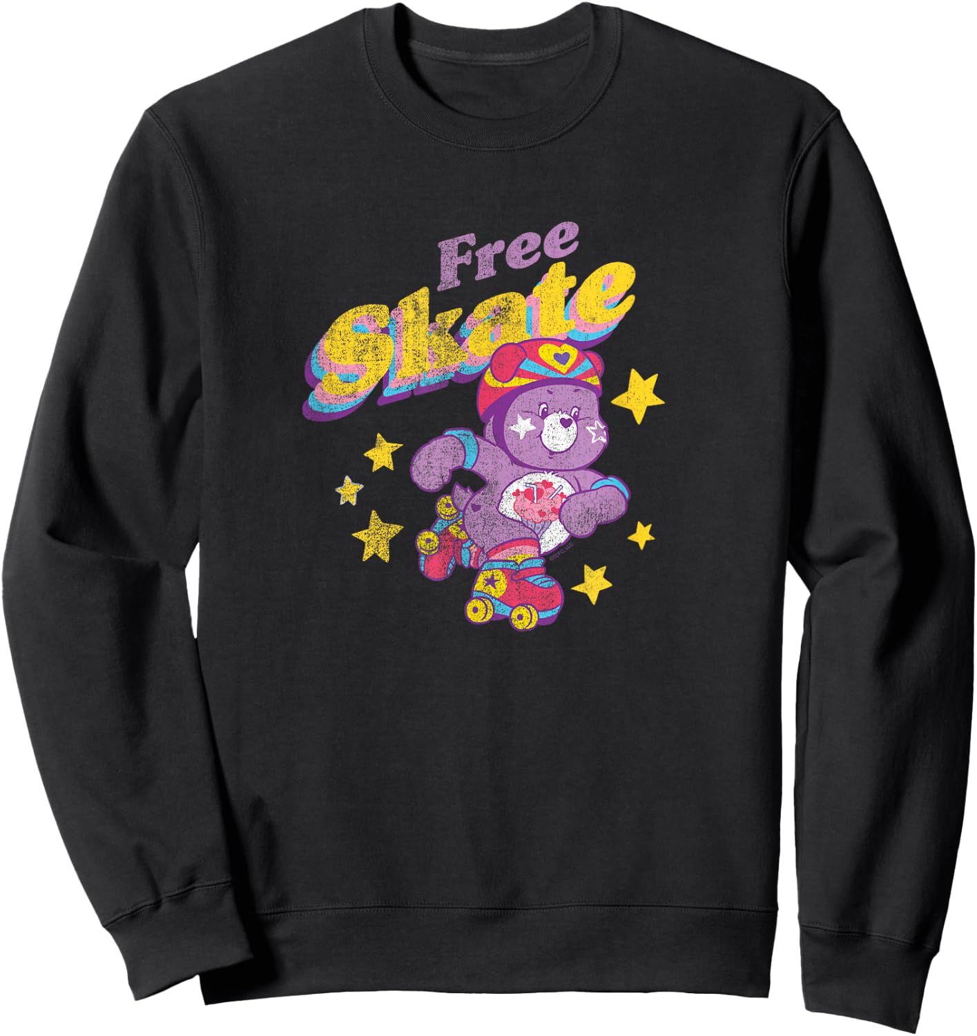 Care Bears Free Skate Roller Skating Retro Cartoon Sweatshirt - Sweatshirt | Black