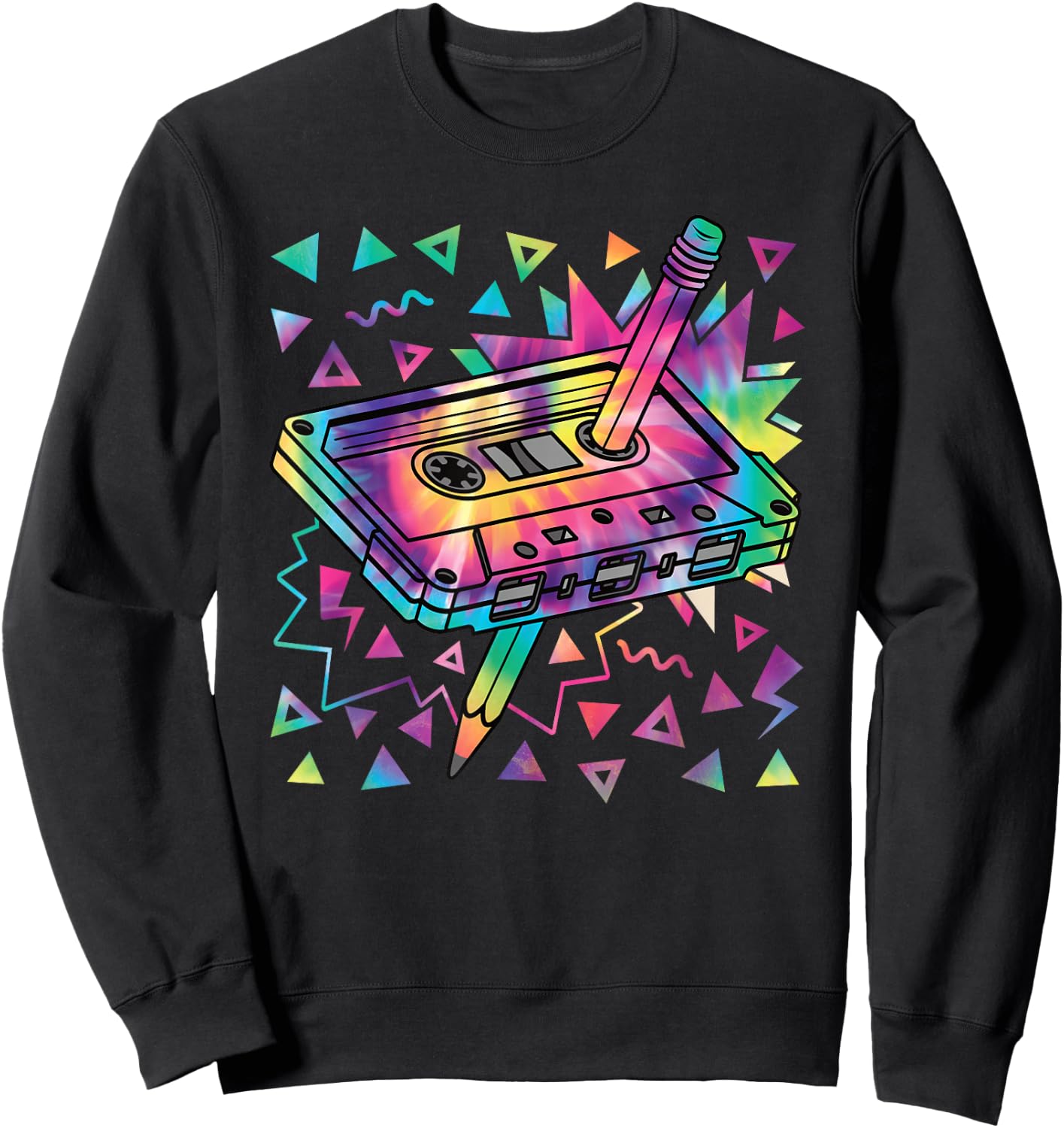 80s 90s Retro Cassette Tape 1980s 1990s Music Outfit Men Sweatshirt - Sweatshirt | Black