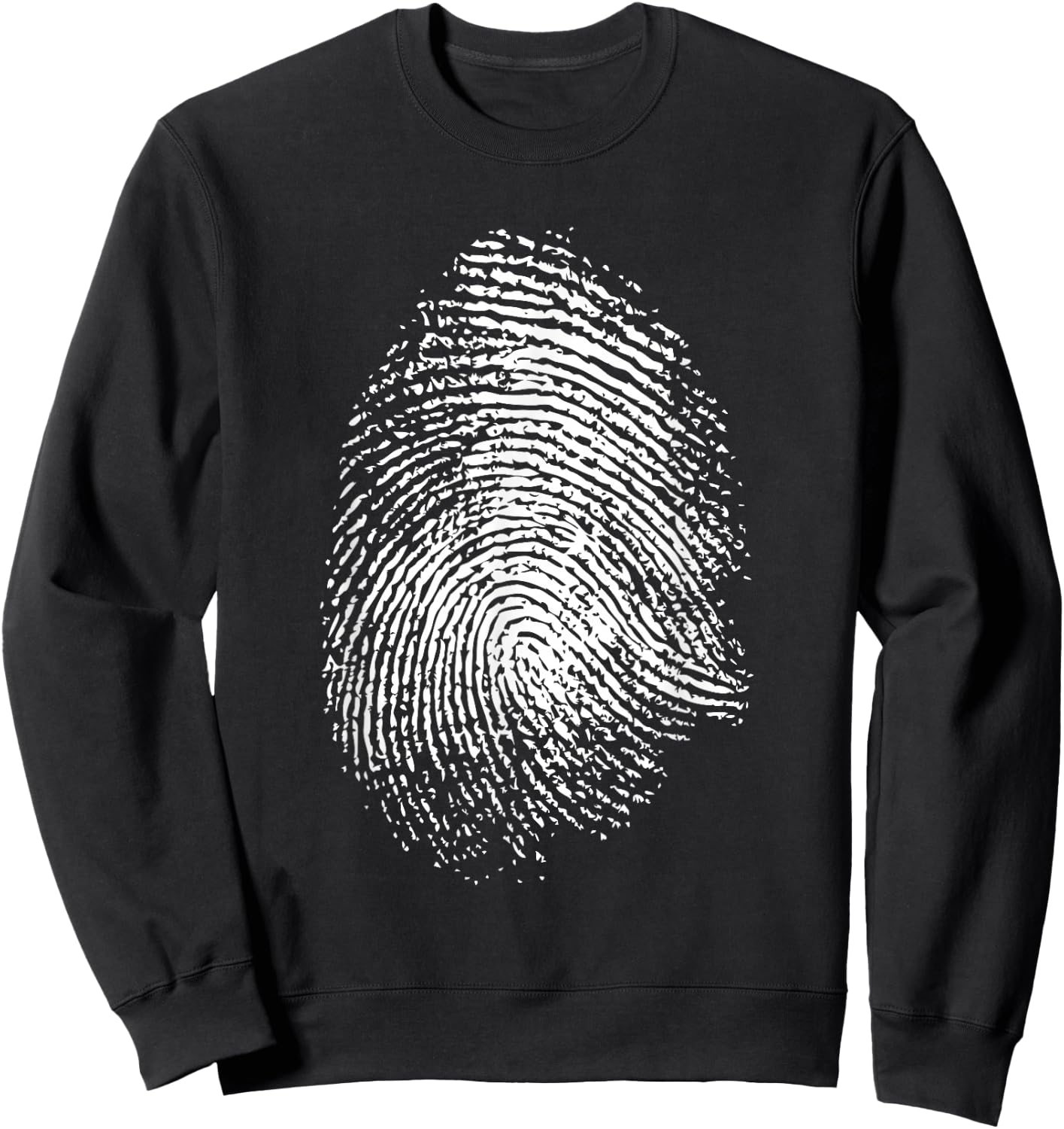 Large Fingerprint Police Crime Scene Analysis Fingerprint Sweatshirt - Sweatshirt | Black