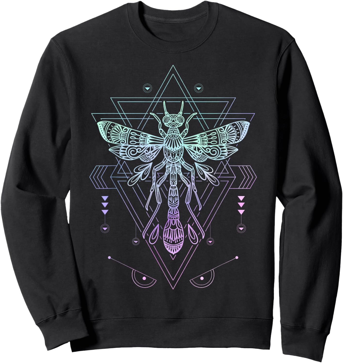Vaporwave Japanese Dragonfly Pagan Occult Pastel Goth Sweatshirt - Sweatshirt | Black