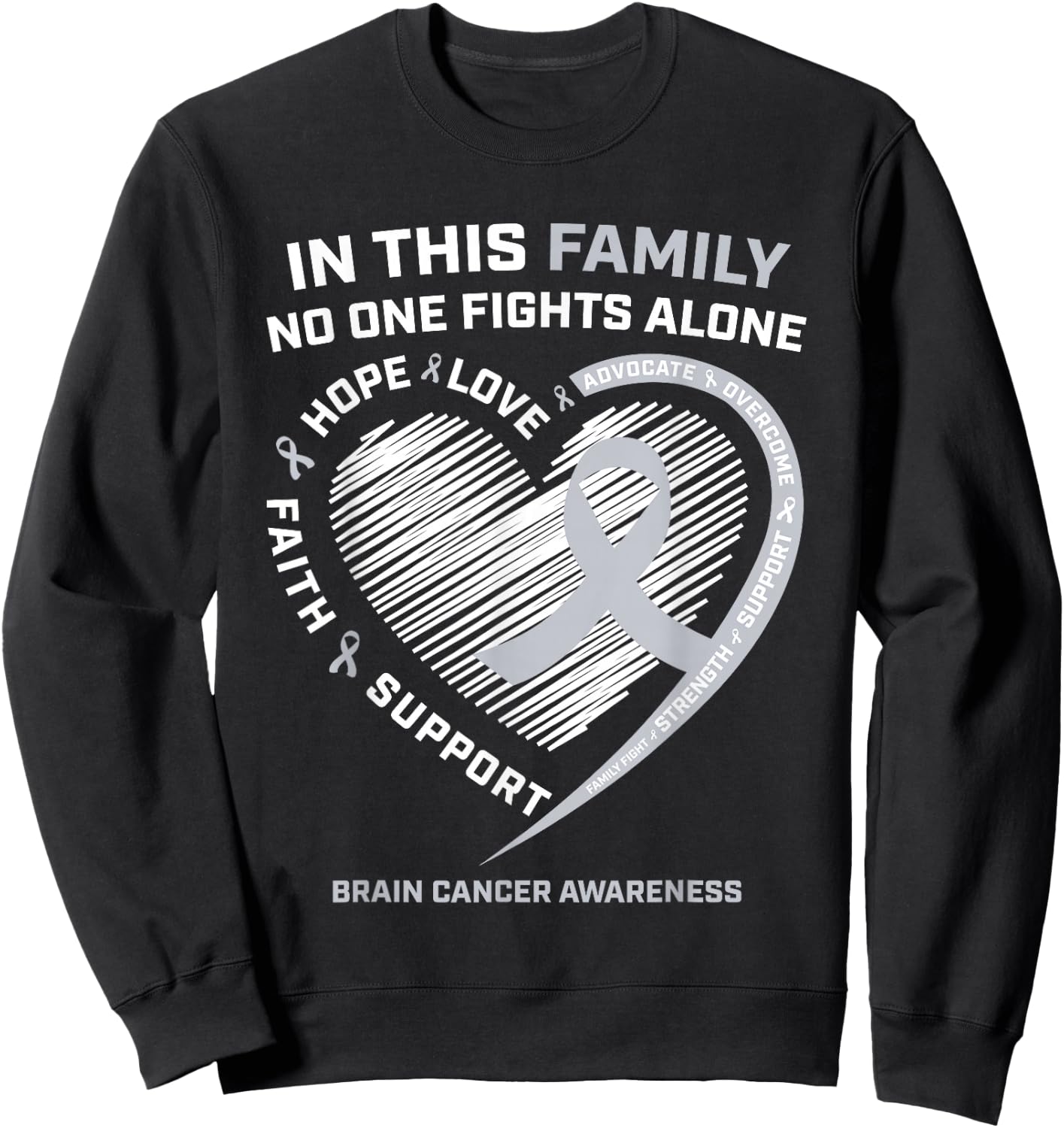 Brain Cancer Awareness Shirts Women Men Brain Cancer Sweatshirt - Sweatshirt | Black