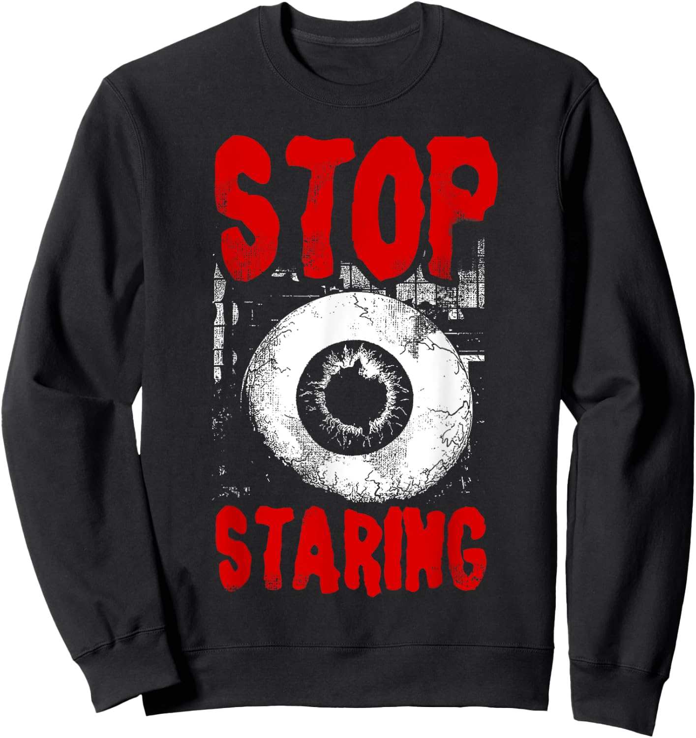 Alternative Style Aesthetic Goth Women - Stop Staring Grunge Sweatshirt - Sweatshirt | Black
