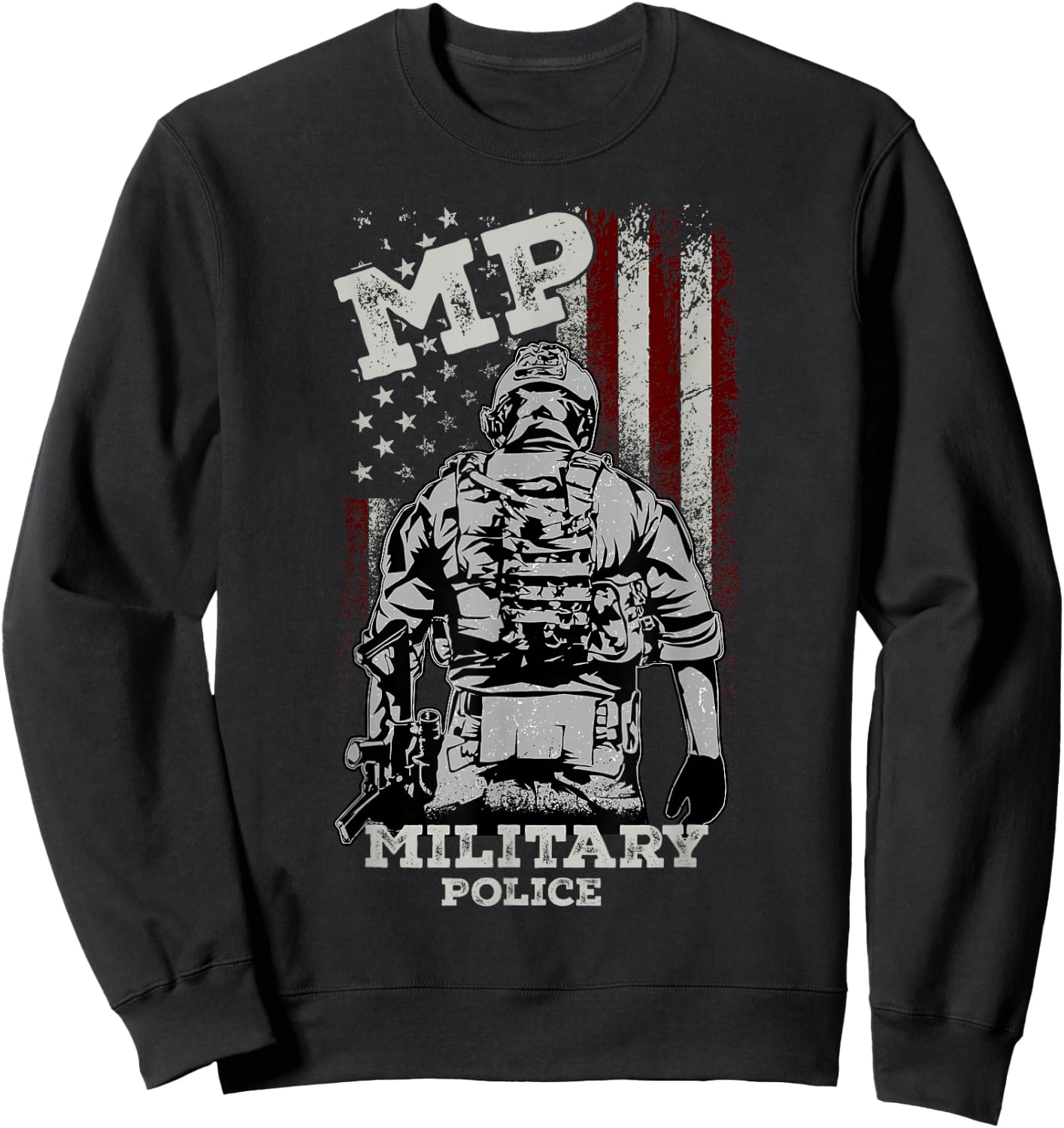Military Police Veteran Honor Badge Sweatshirt - Sweatshirt | Black