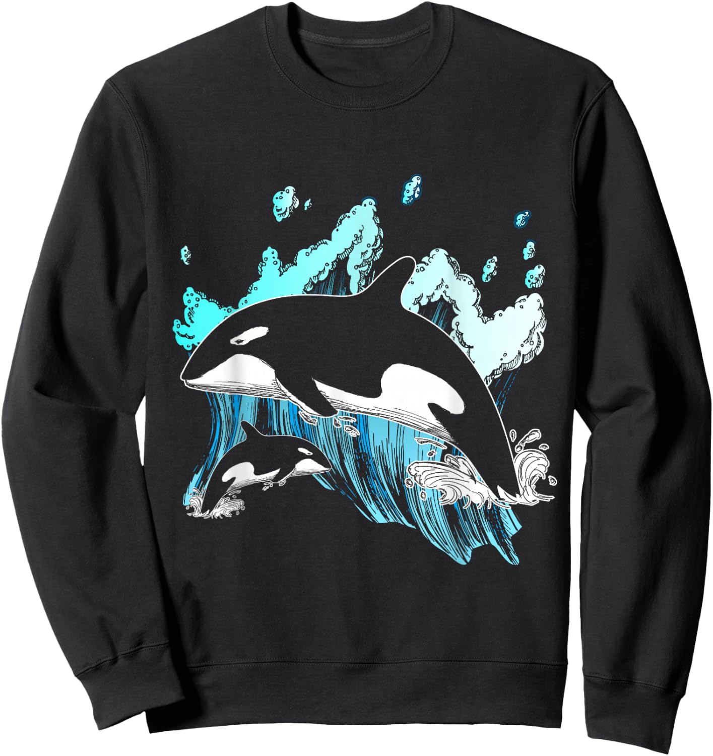 Killer Whale Ocean Lover Gift Men Boys Kids Orca Sweatshirt - Sweatshirt | Black