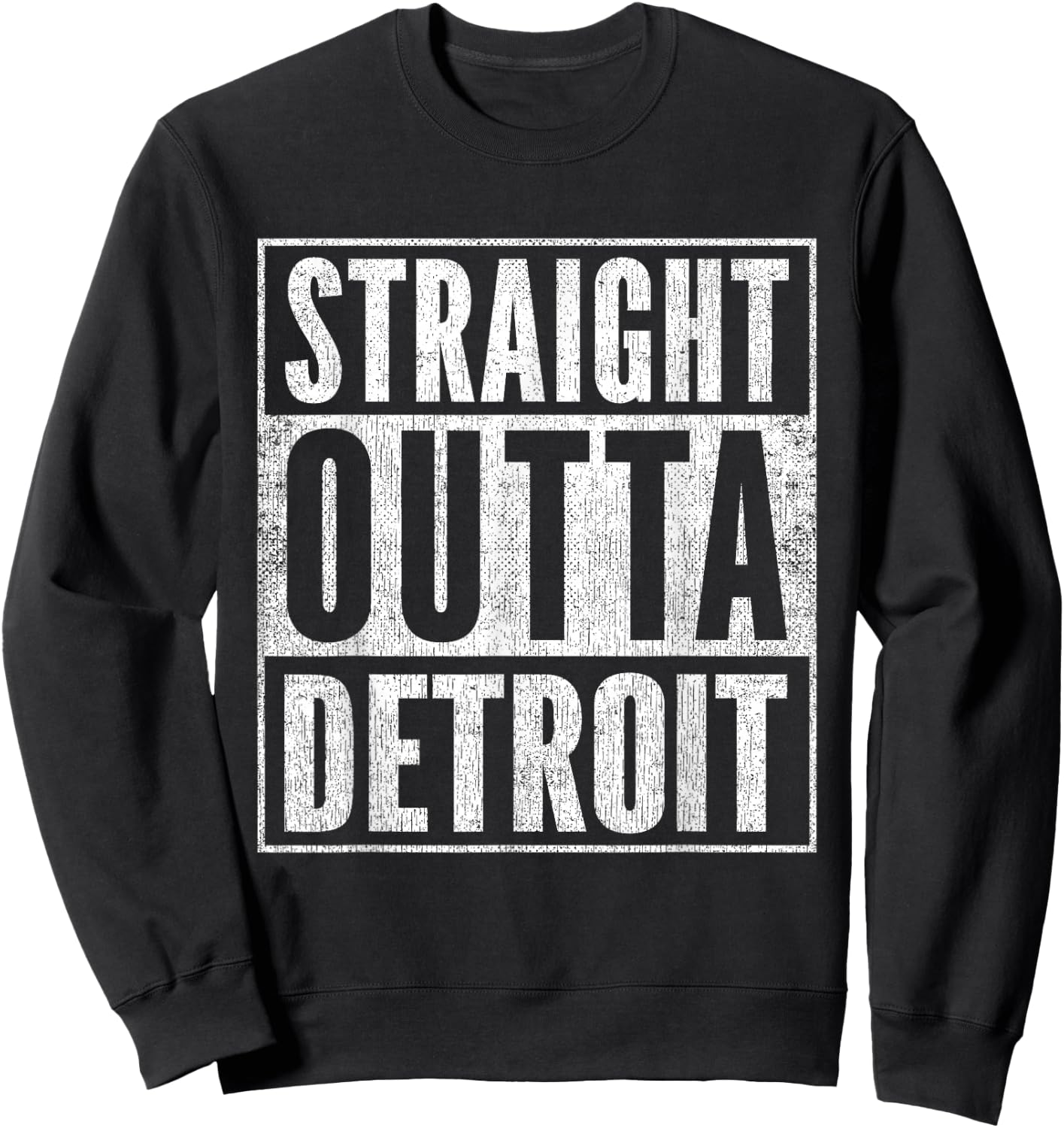 Vintage Detroit Souvenir Outfit Straight Outta Detroit Sweatshirt - Sweatshirt | Black