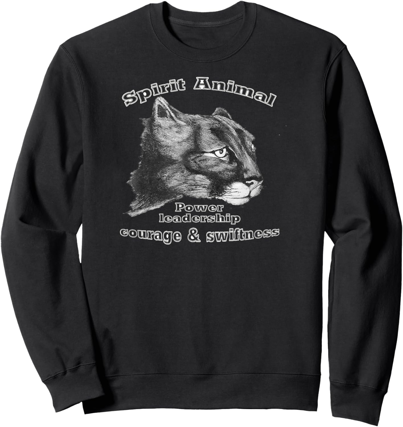 Puma. Mountain Lion. Cougar. Spirit Animal. Totem Sweatshirt - Sweatshirt | Black