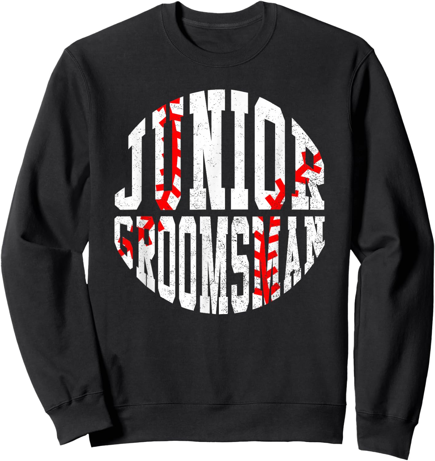 Kids Jr Junior Groomsman Baseball Player Wedding Party Sweatshirt - Sweatshirt | Black