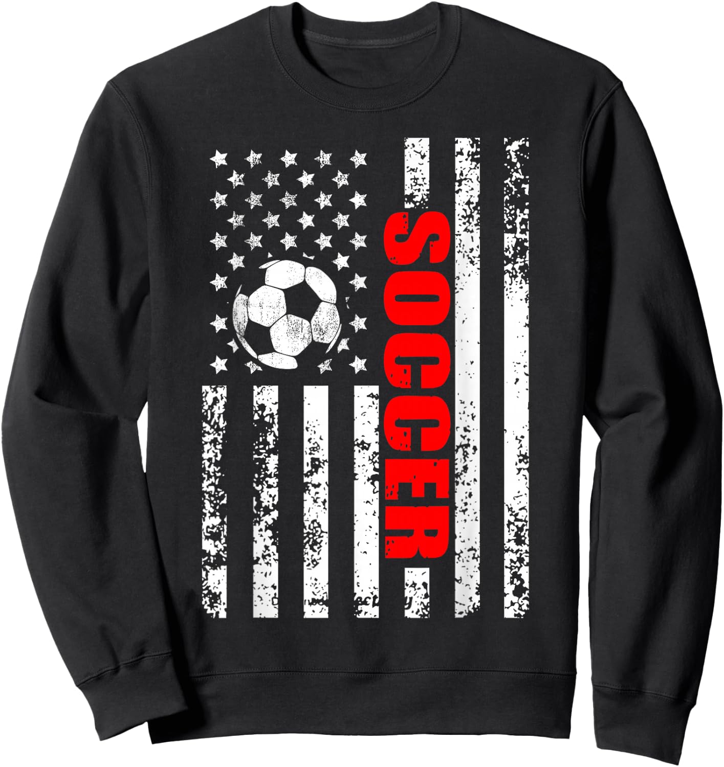 US American Flag Soccer Patriotic Soccer Sweatshirt - Sweatshirt | Black