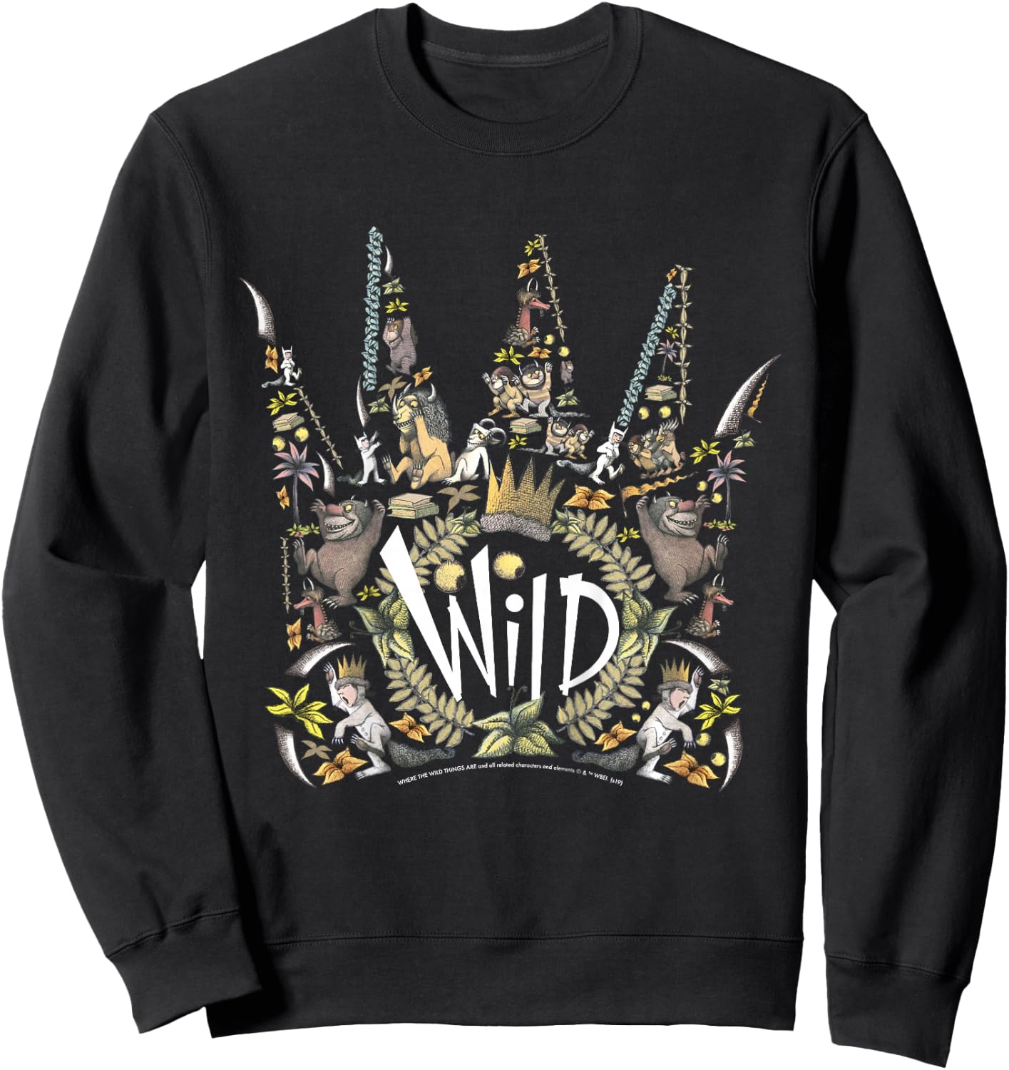 Kids Where The Wild Things Are Wild Crown Collage Sweatshirt - Sweatshirt | Black