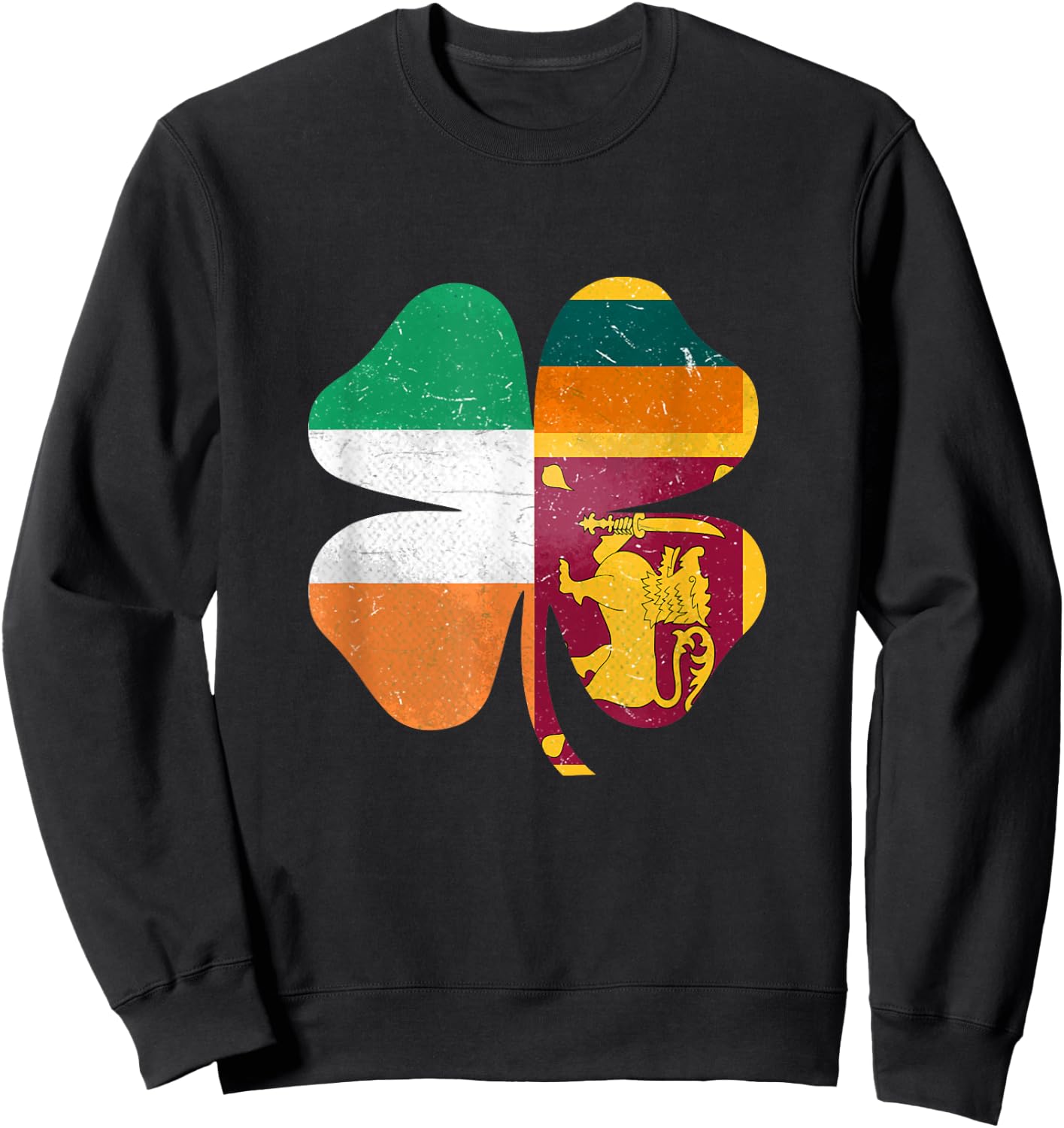 Sri Lankan Irish Shamrock Sri Lanka Ireland St Patrick's Day Sweatshirt - Sweatshirt | Black