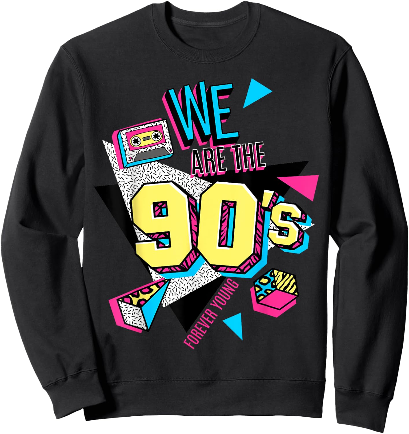 Men's Women's Kids Vintage We Are The 90's Graphic Design Sweatshirt - Sweatshirt | Black