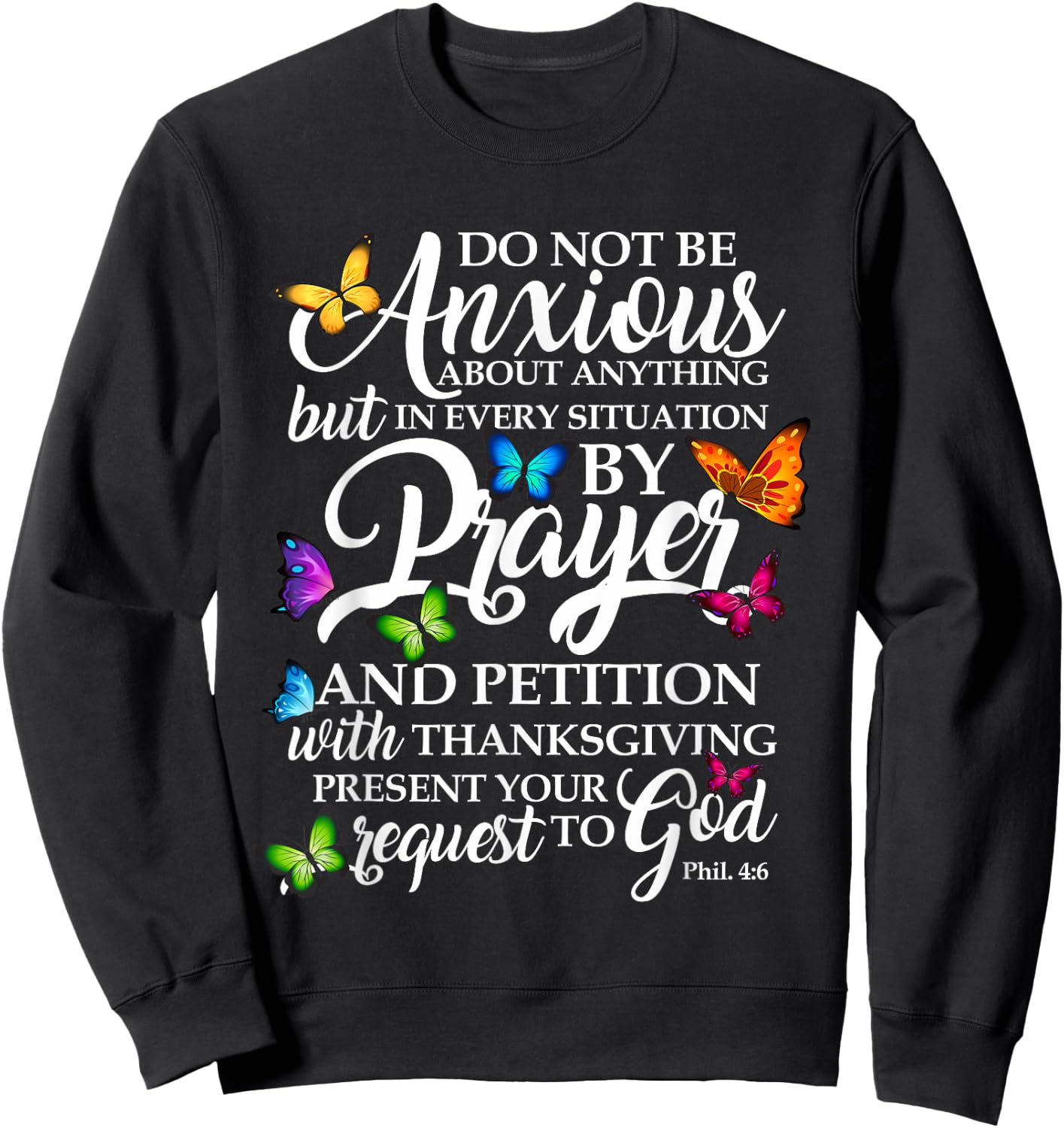Don't Be Worried About All Butterfly Art - Rel Sweatshirt - Sweatshirt | Black