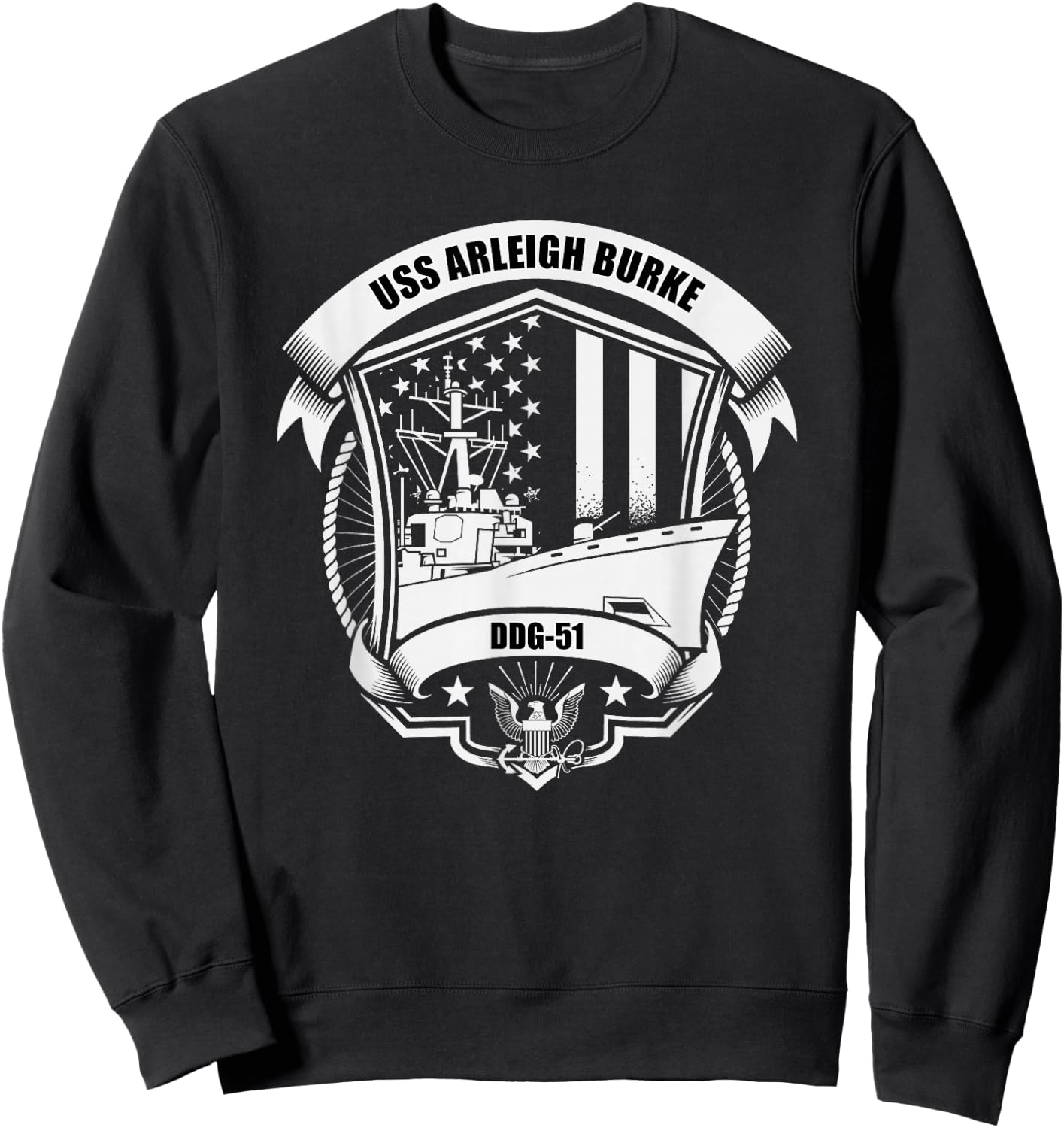 USS Arleigh Burke DDG-51 Sweatshirt - Sweatshirt | Black