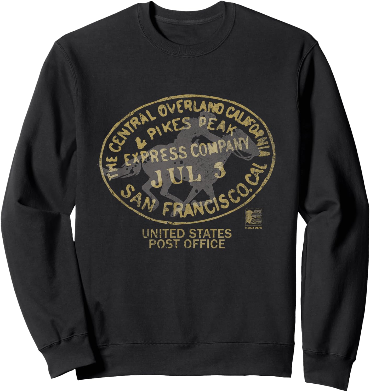 USPS Pony Express Stamp Sweatshirt - Sweatshirt | Black