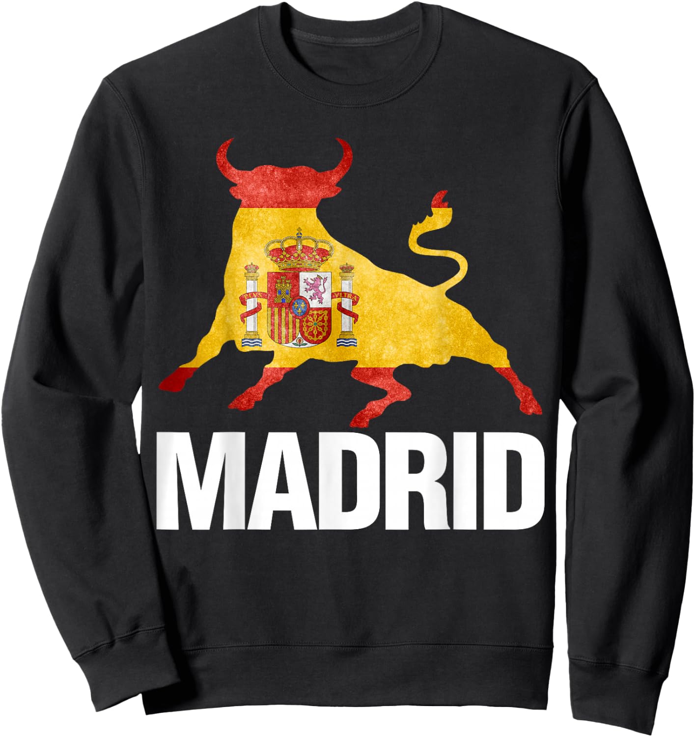 Madrid Spain Flag Bull Fight Sweatshirt - Sweatshirt | Black