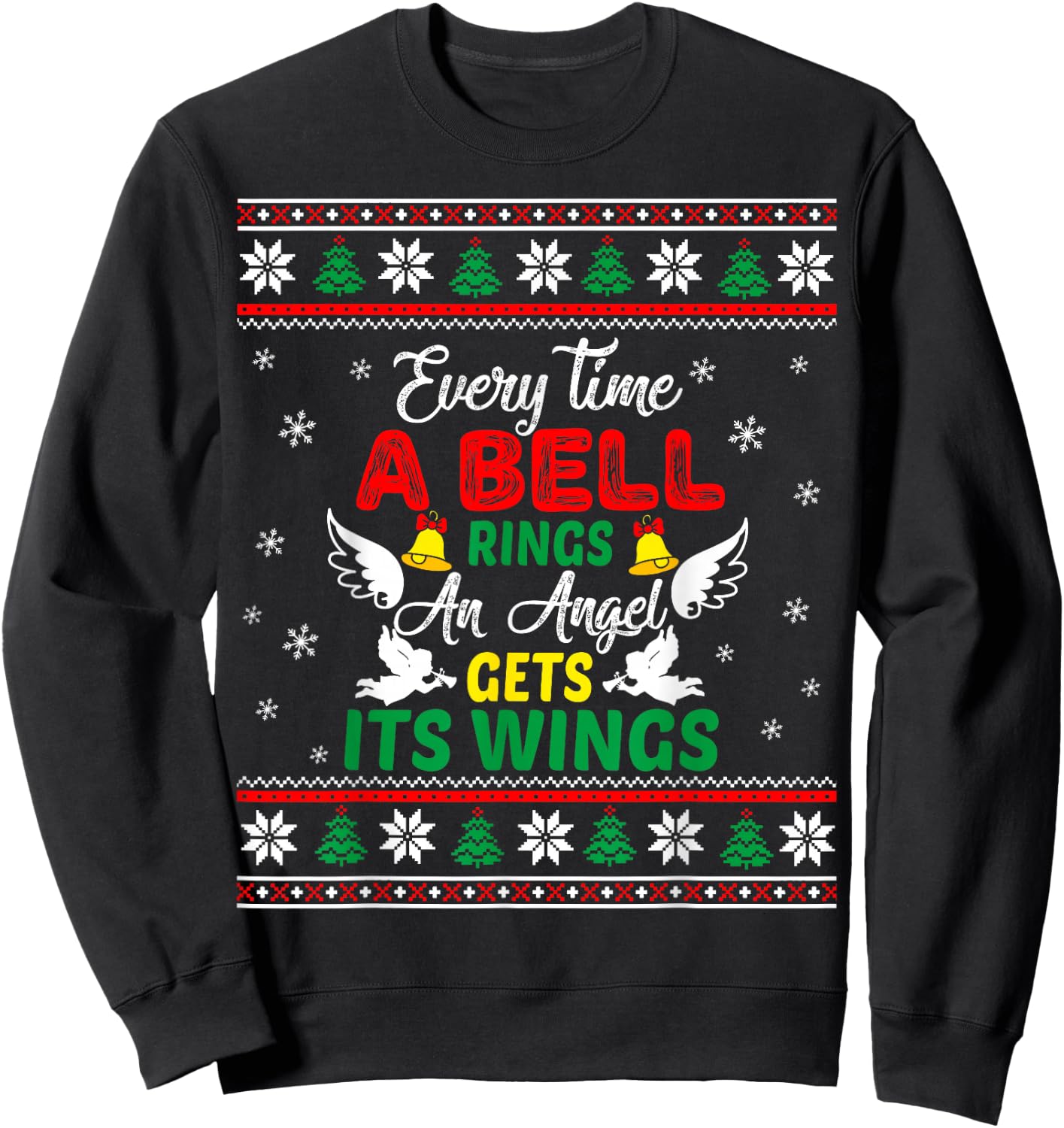 It's a Wonderful Life Every Time A Bell Rings Cute Christmas Sweatshirt - Sweatshirt | Black