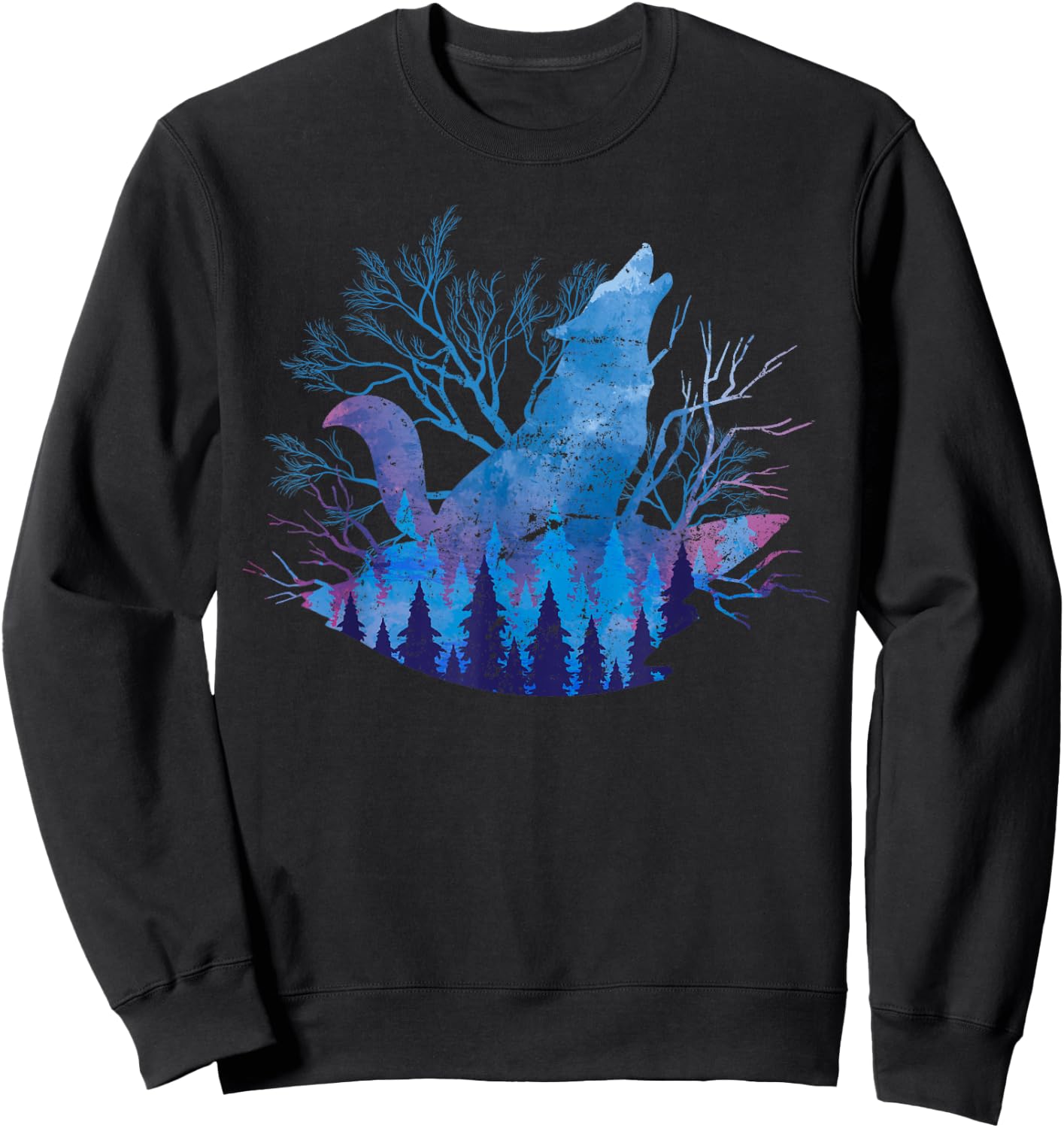 Full Moon Pack Animal Wolf Howling Gift Forest Wildlife Wolf Sweatshirt - Sweatshirt | Black