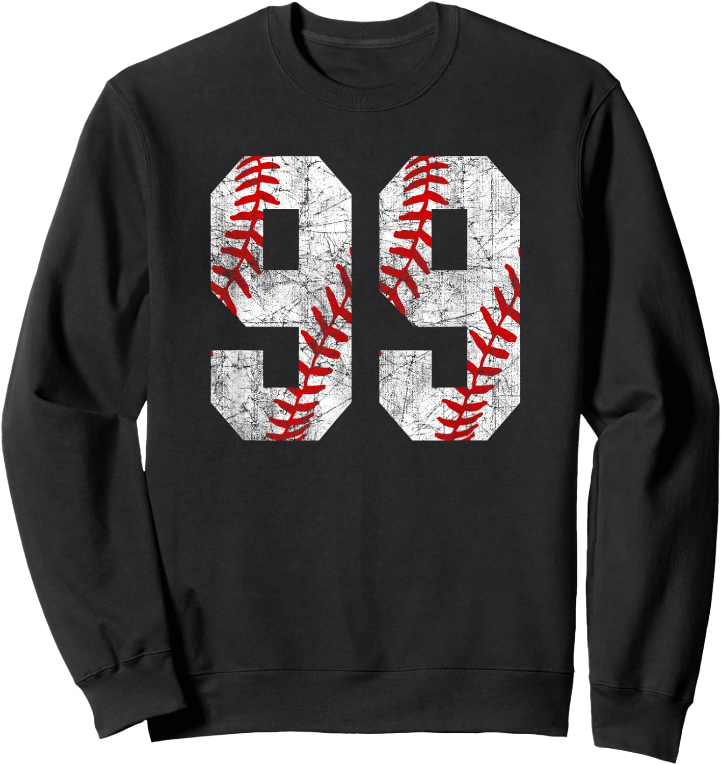Vintage Baseball Mom #99 Jersey Baseball Favorite Player Sweatshirt - Sweatshirt | Black