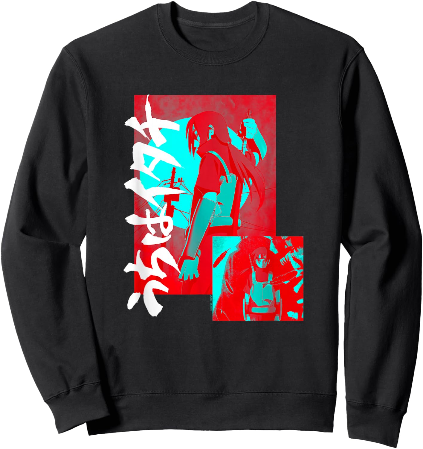 Naruto Shippuden Itachi Blue and Red Sweatshirt - Sweatshirt | Black