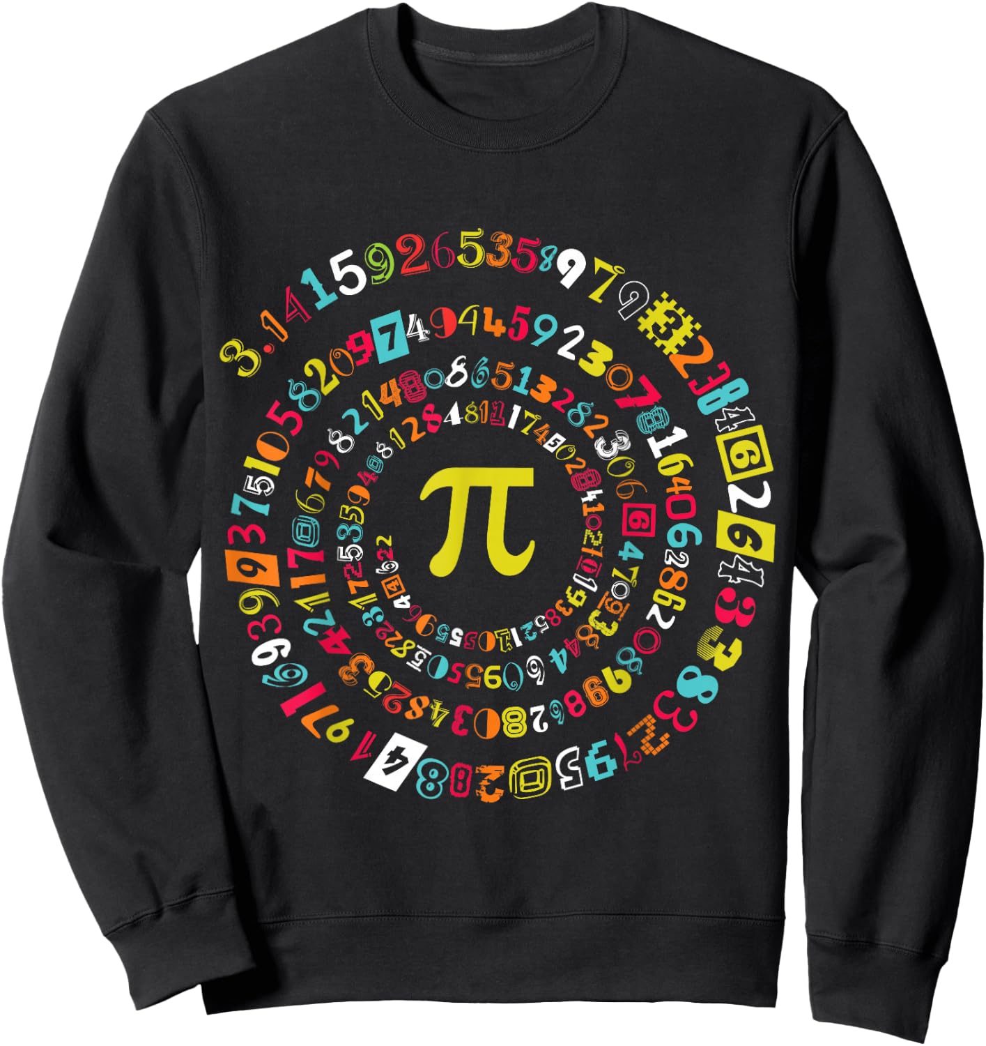 Funny Pi Day Spiral Pi Math Sweatshirt - Sweatshirt | Black