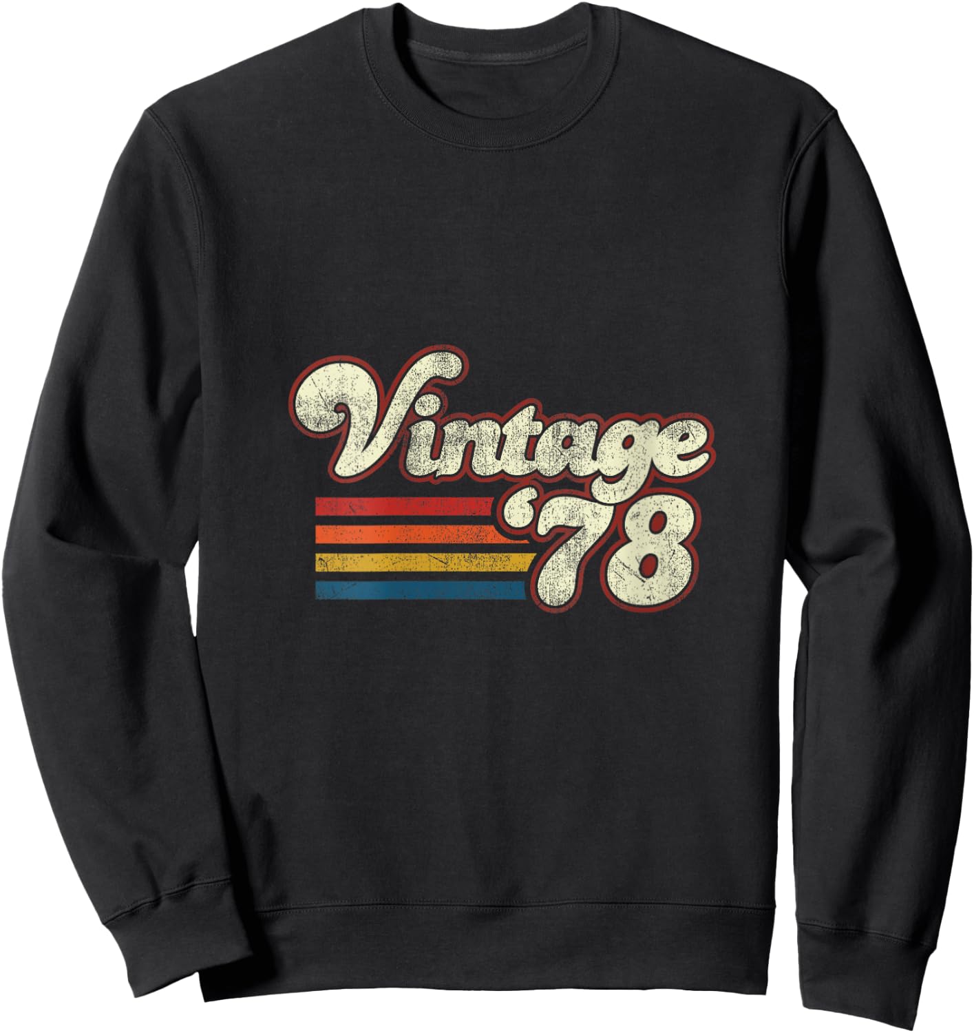 Vintage 1978 Birthday V-Neck Sweatshirt - Sweatshirt | Black