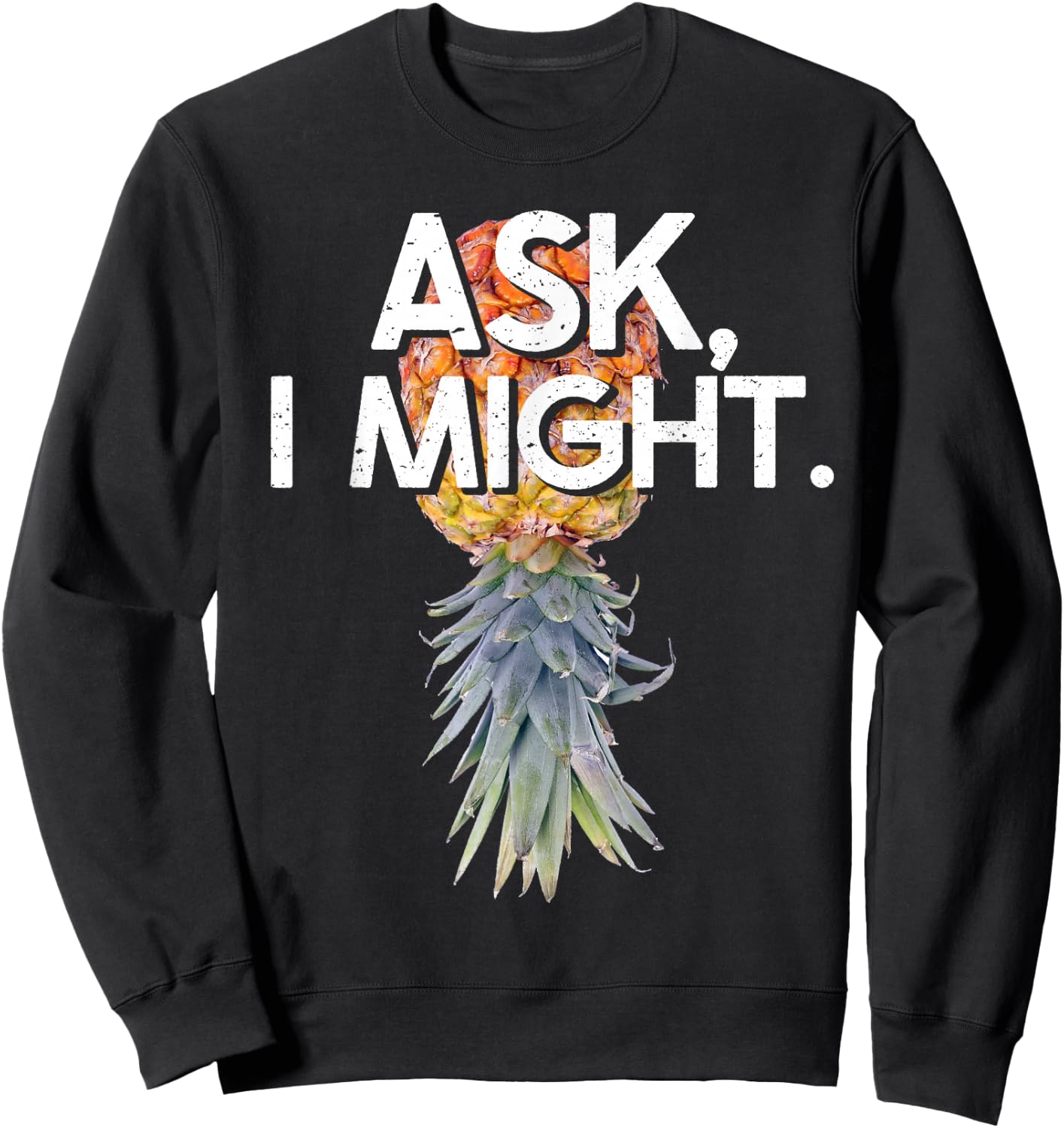 Funny Swinger Upside Down Pineapple Kinky Swinging Item Sweatshirt - Sweatshirt | Black