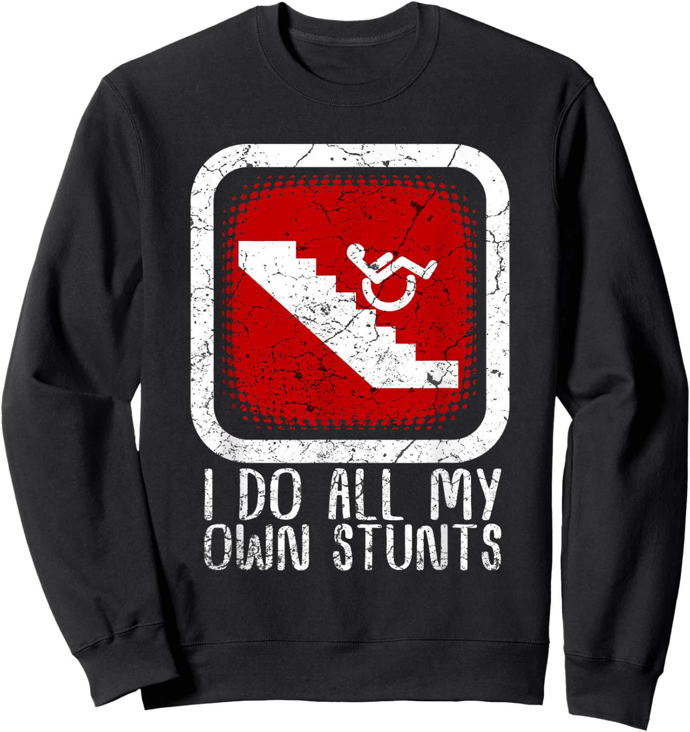 All Over Parking Gifts Funny Wheelchair Humor Disability Handicap Gift -Adults 3X-Large Black Short Sleeve Cotton Classic Fit Sweatshirt - Sweatshirt | Black