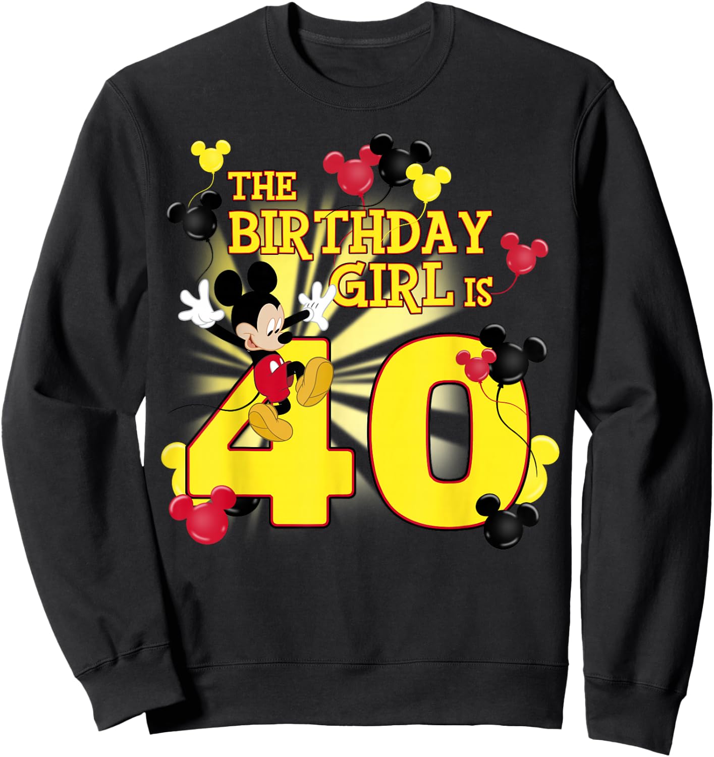 Disney Mickey and Friends Mickey 40th Birthday Girl Small Sweatshirt - Sweatshirt | Black