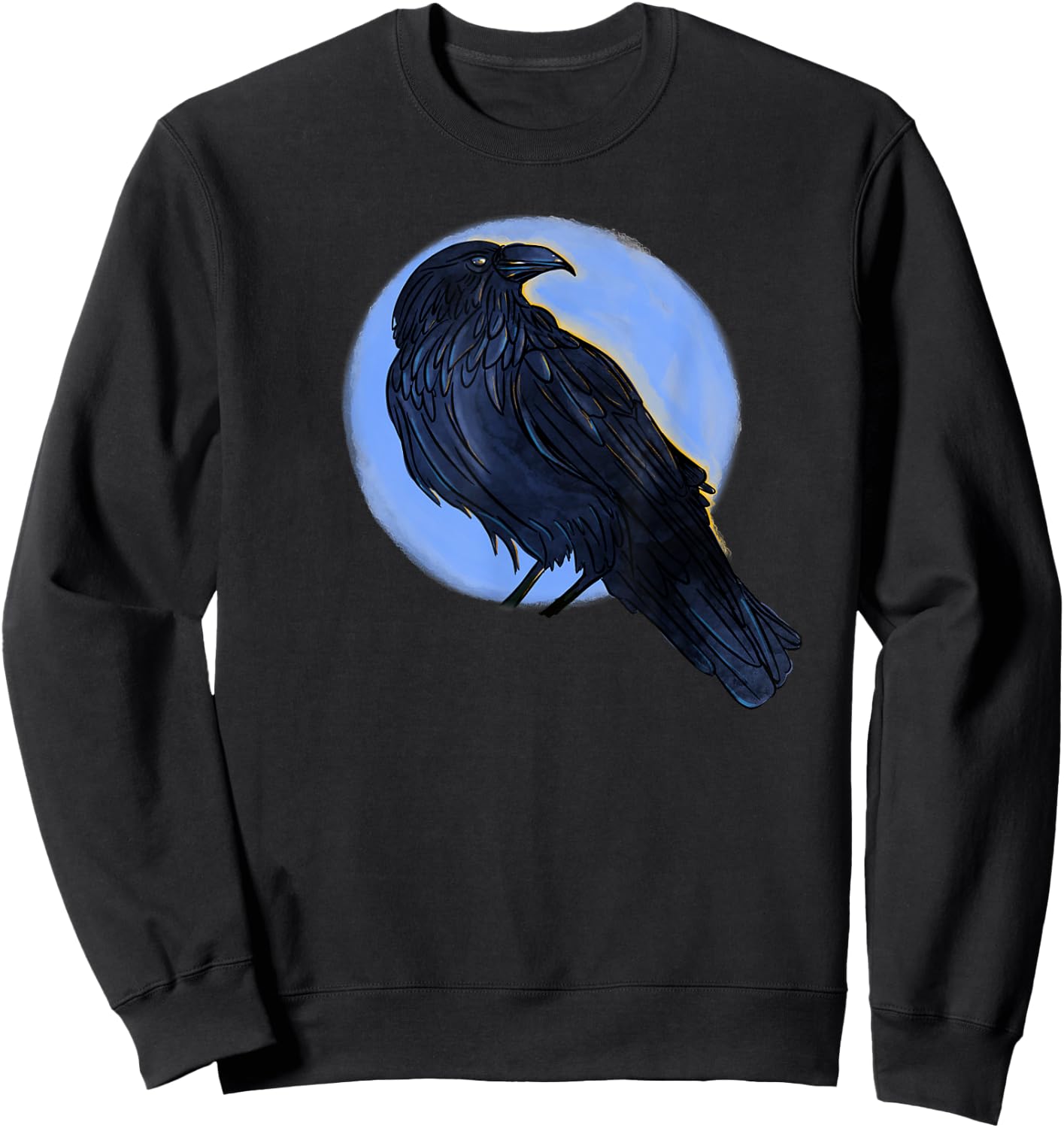 Cool Black Bird Drawing of a Raven, Crow or Black Bird Sweatshirt - Sweatshirt | Black