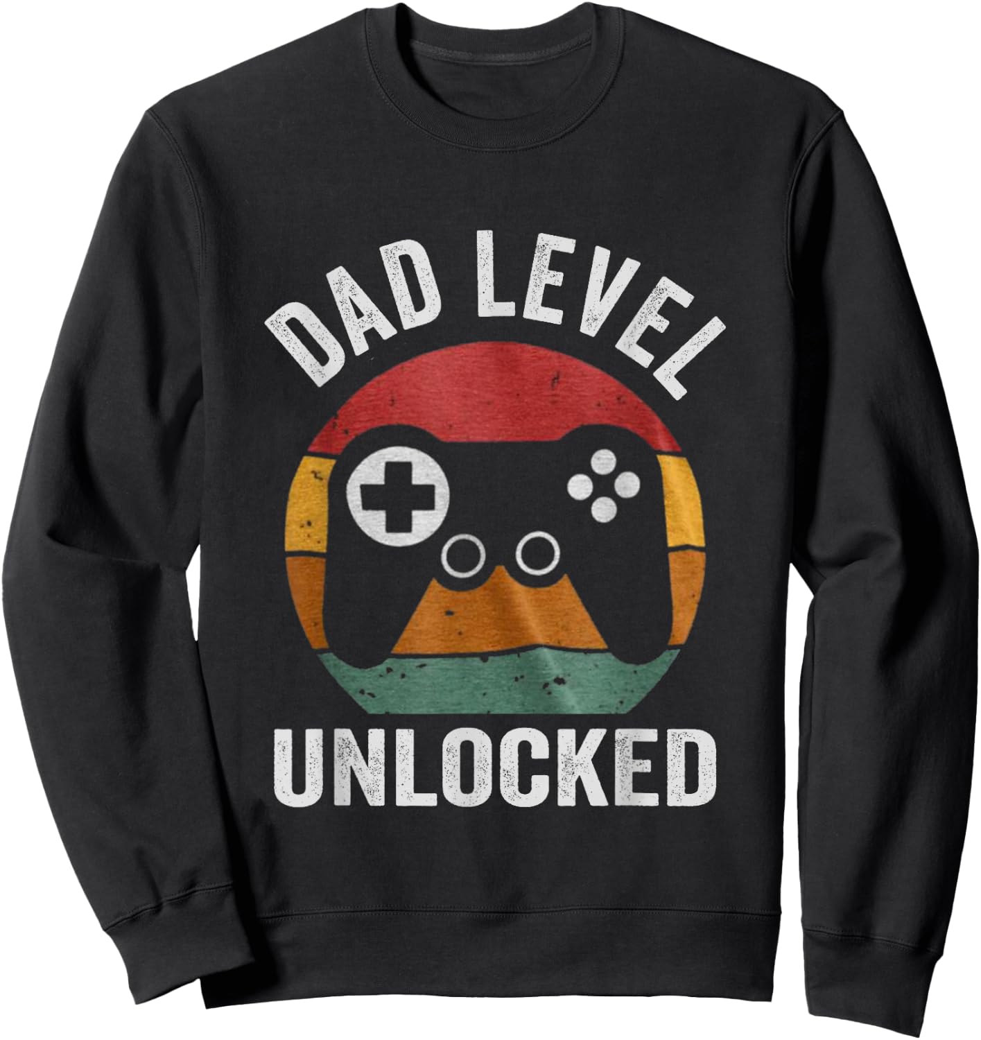 Funny New Dad Dad Level Unlocked day Gaming Sweatshirt - Sweatshirt | Black
