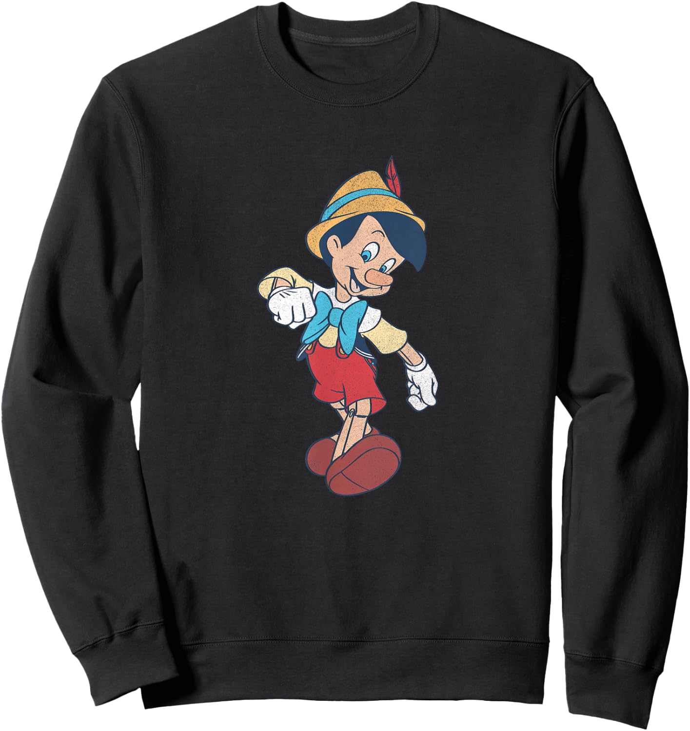 Disney Pinocchio Strutting with A Smile Full Body Sweatshirt - Sweatshirt | Black
