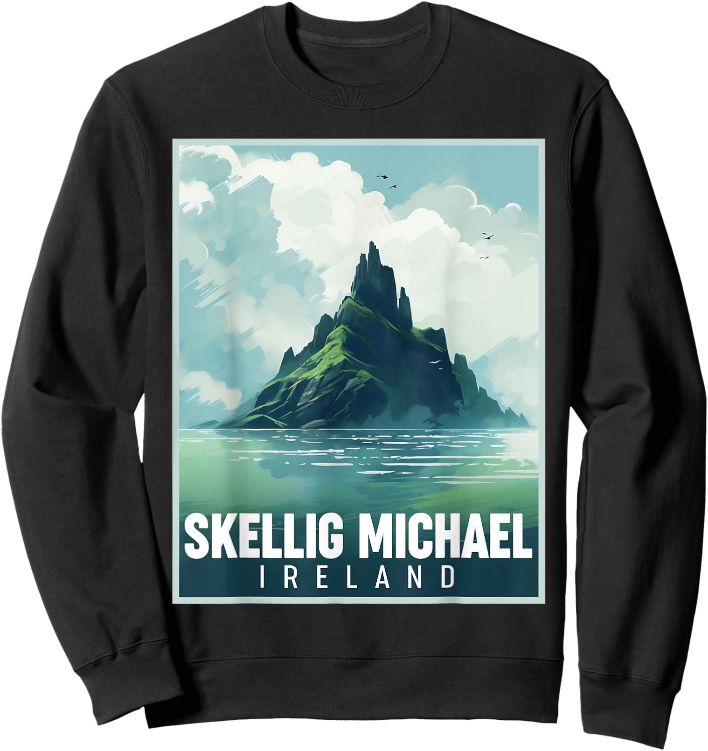 Skellig Michael Ireland St Patrick's Day Wild Atlantic Way Sweatshirt - Sweatshirt | Black