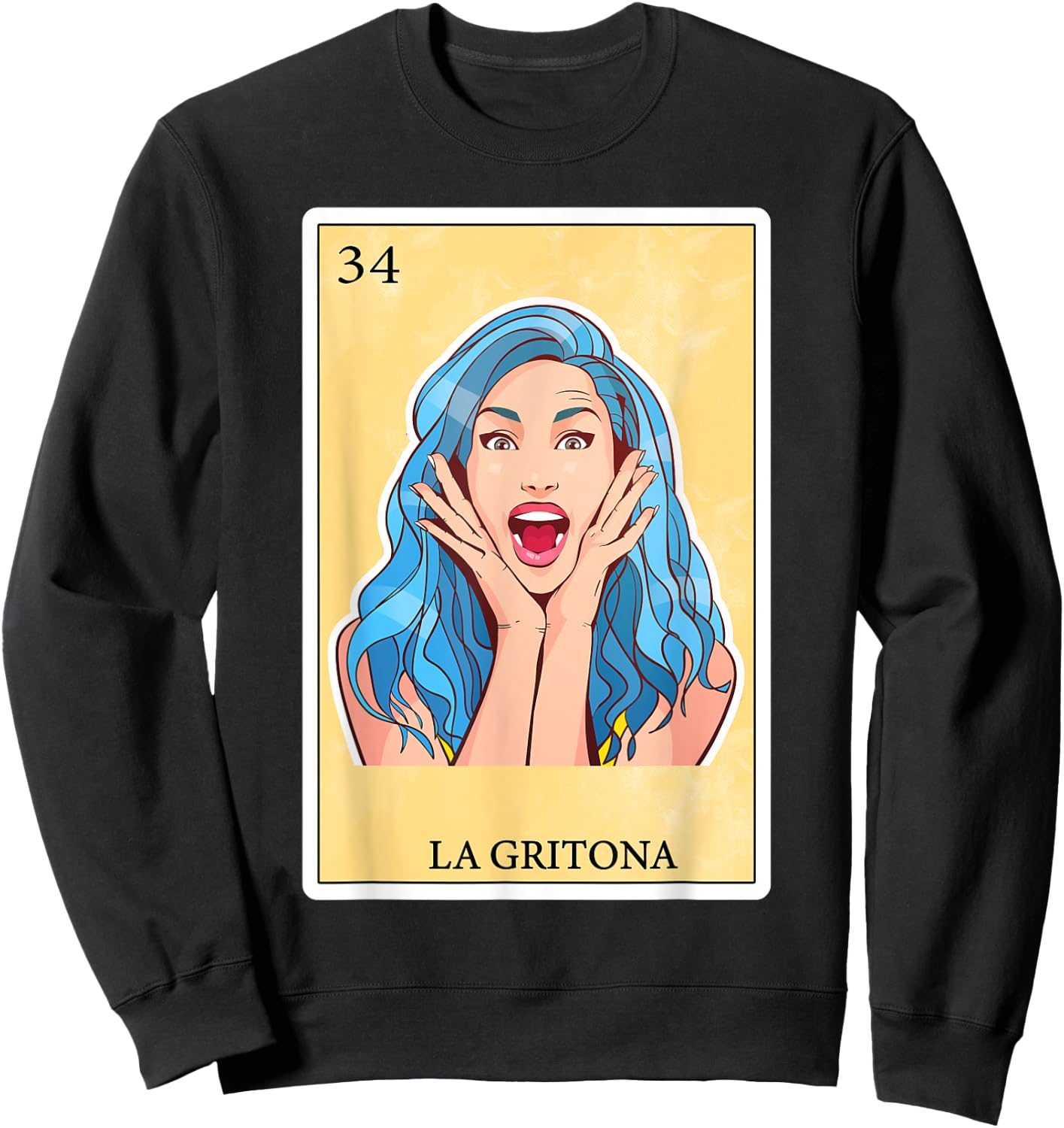 Gifts Spanish-Mexican Bingo Card Latinas - La Gritona Sweatshirt - Sweatshirt | Black
