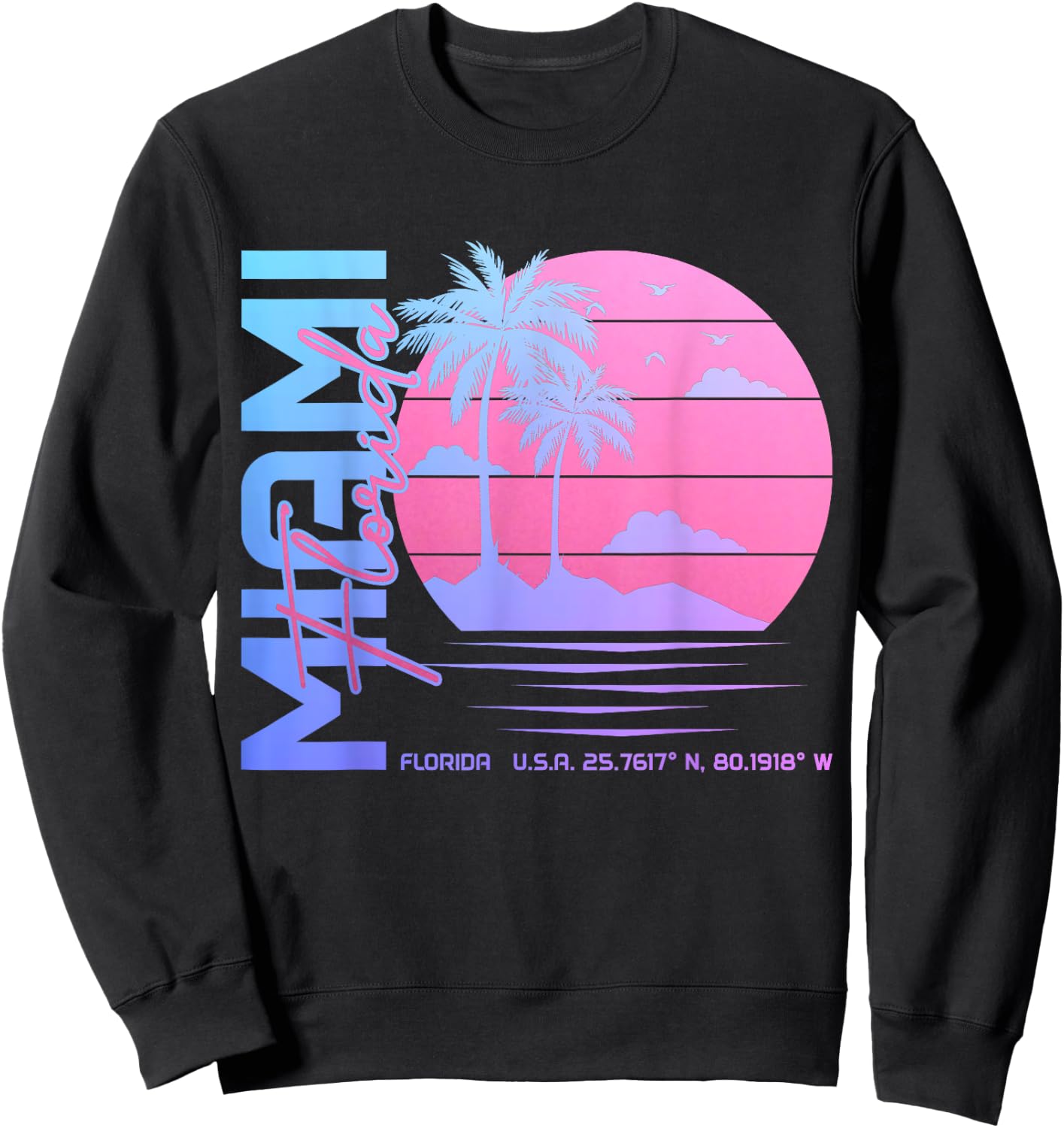 Miami Florida Vintage Retro Pride 305 Area Code Miami FL Sweatshirt - Sweatshirt | Black