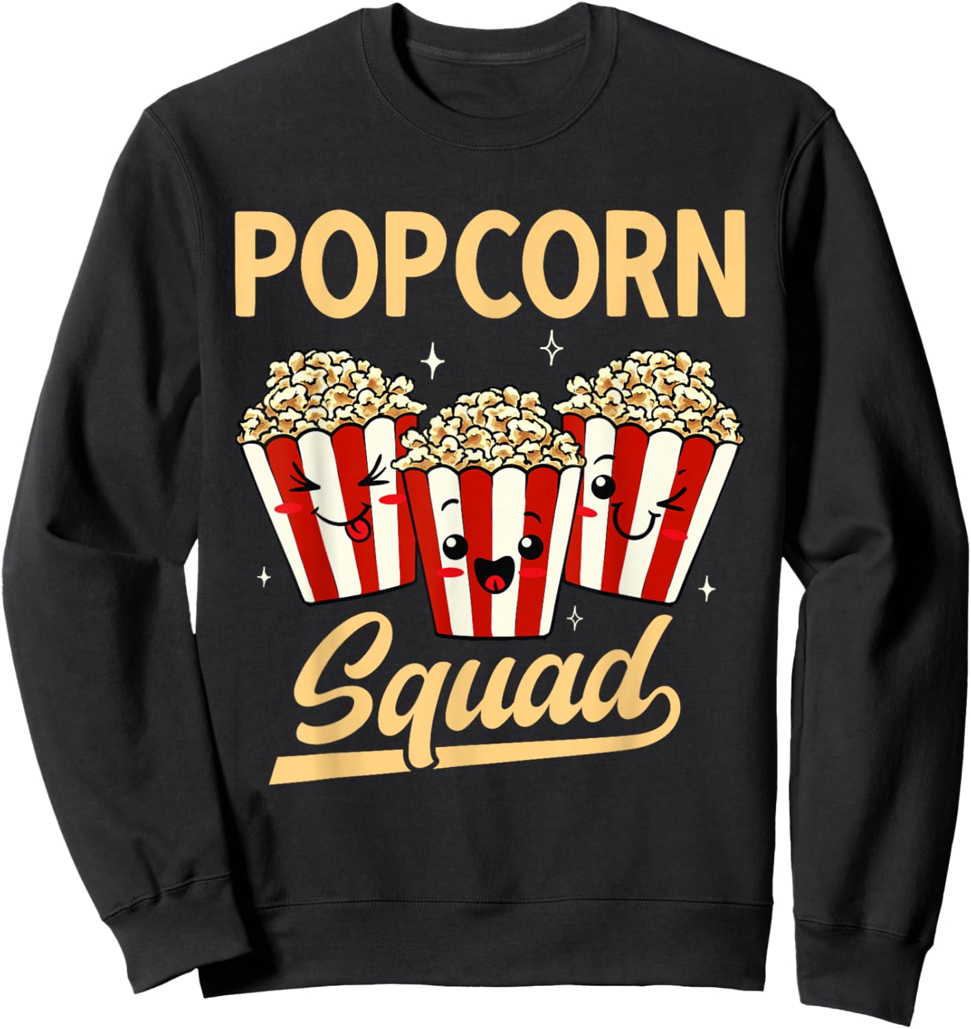Popcorn Squad Movie Night Snack Popcorn Sweatshirt - Sweatshirt | Black