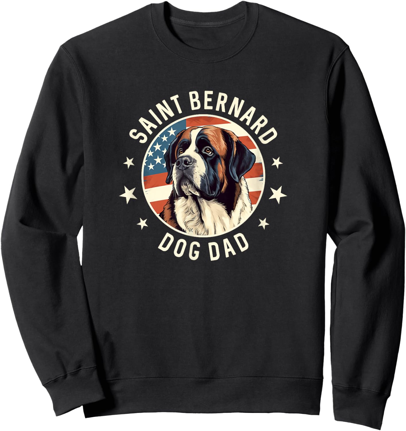 Saint Bernard Gifts Men, St. Bernard Dog Dad Sweatshirt - Sweatshirt | Black