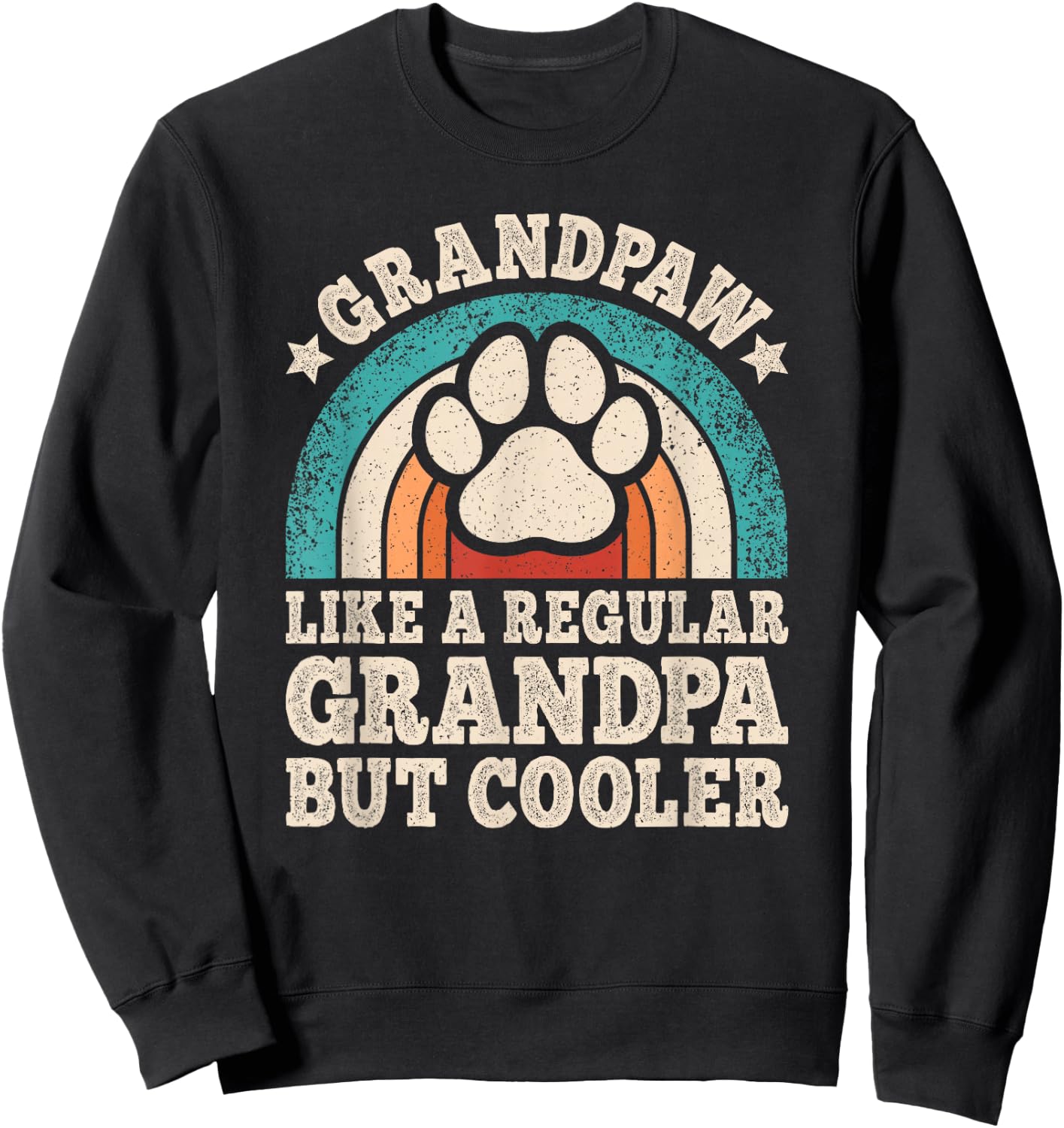 Grandpaw Dog Grandpa Funny Dog Grandfather Grand Paw Vintage Sweatshirt - Sweatshirt | Black