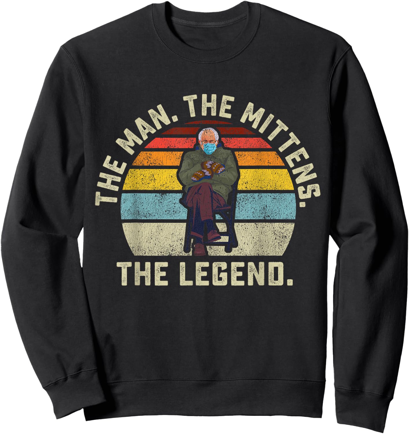Bernie Sanders The Man The Mittens The Legend Mood Meme Small Sweatshirt - Sweatshirt | Black
