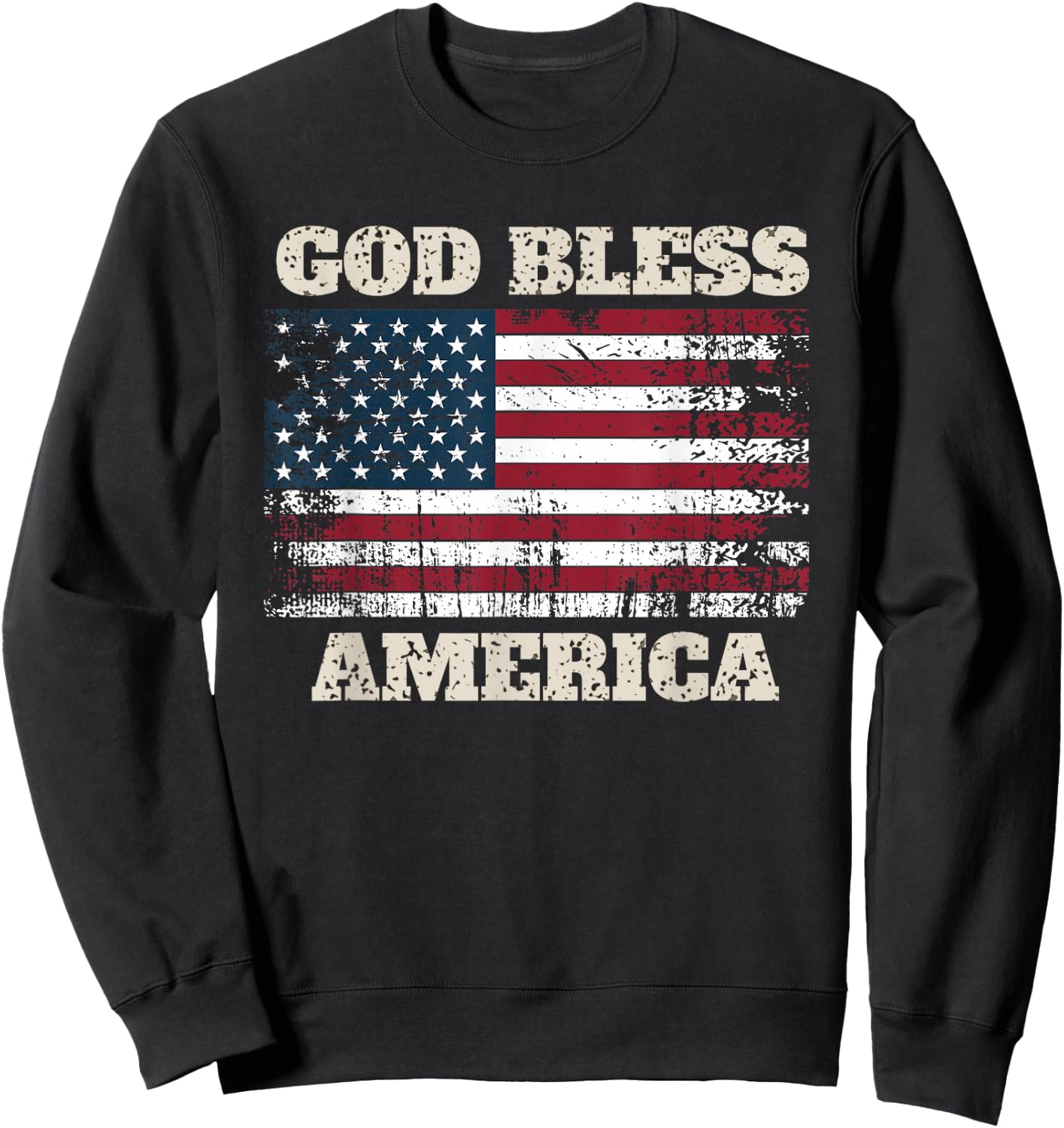 God Bless America Patriotic Happy 4th of July , Women Sweatshirt - Sweatshirt | Black