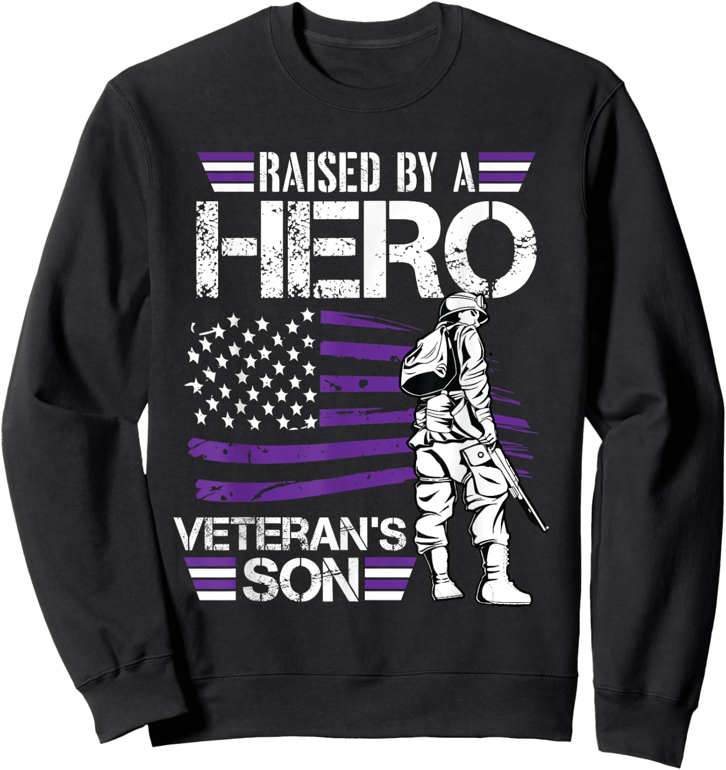 Veteran Son Month Of The Military Child Army Soldier Kids Sweatshirt - Sweatshirt | Black