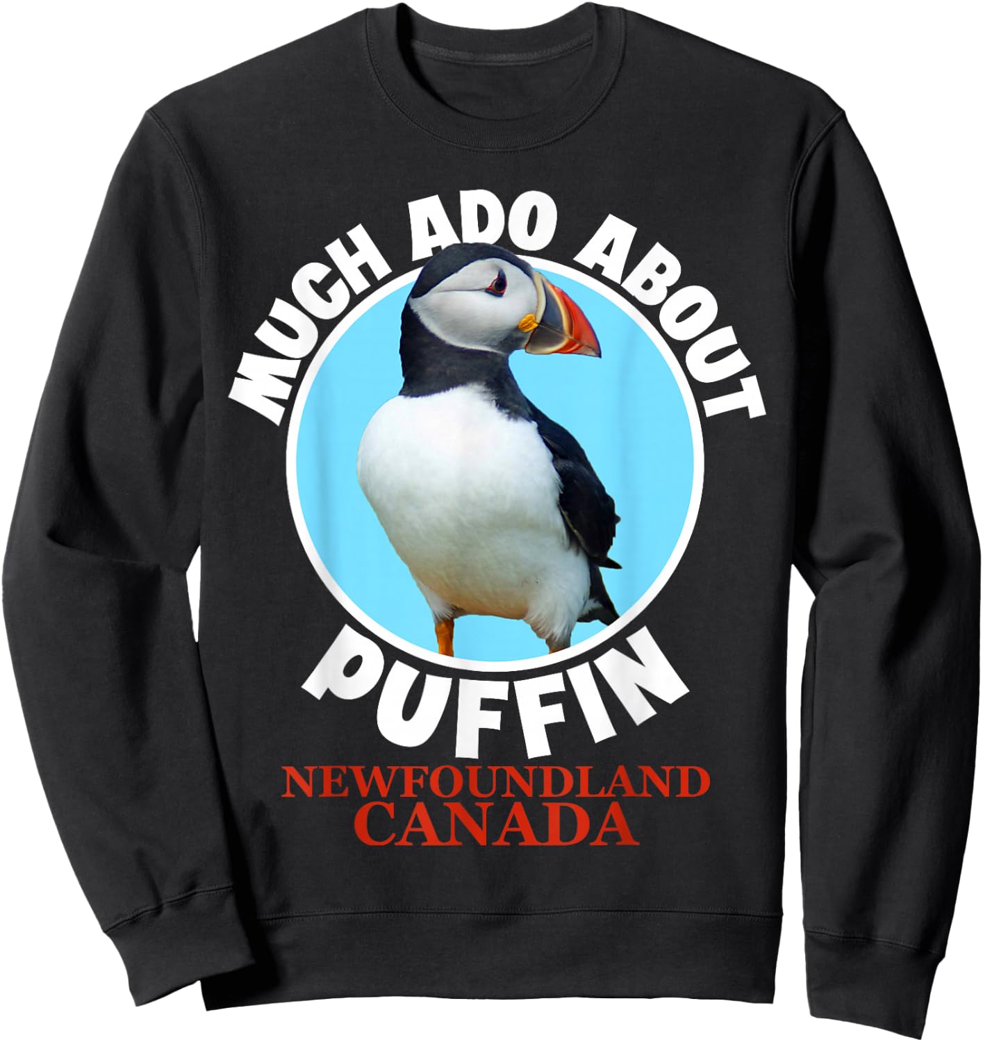 Newfoundland Canada Souvenir Men Funny Puffin Sweatshirt - Sweatshirt | Black