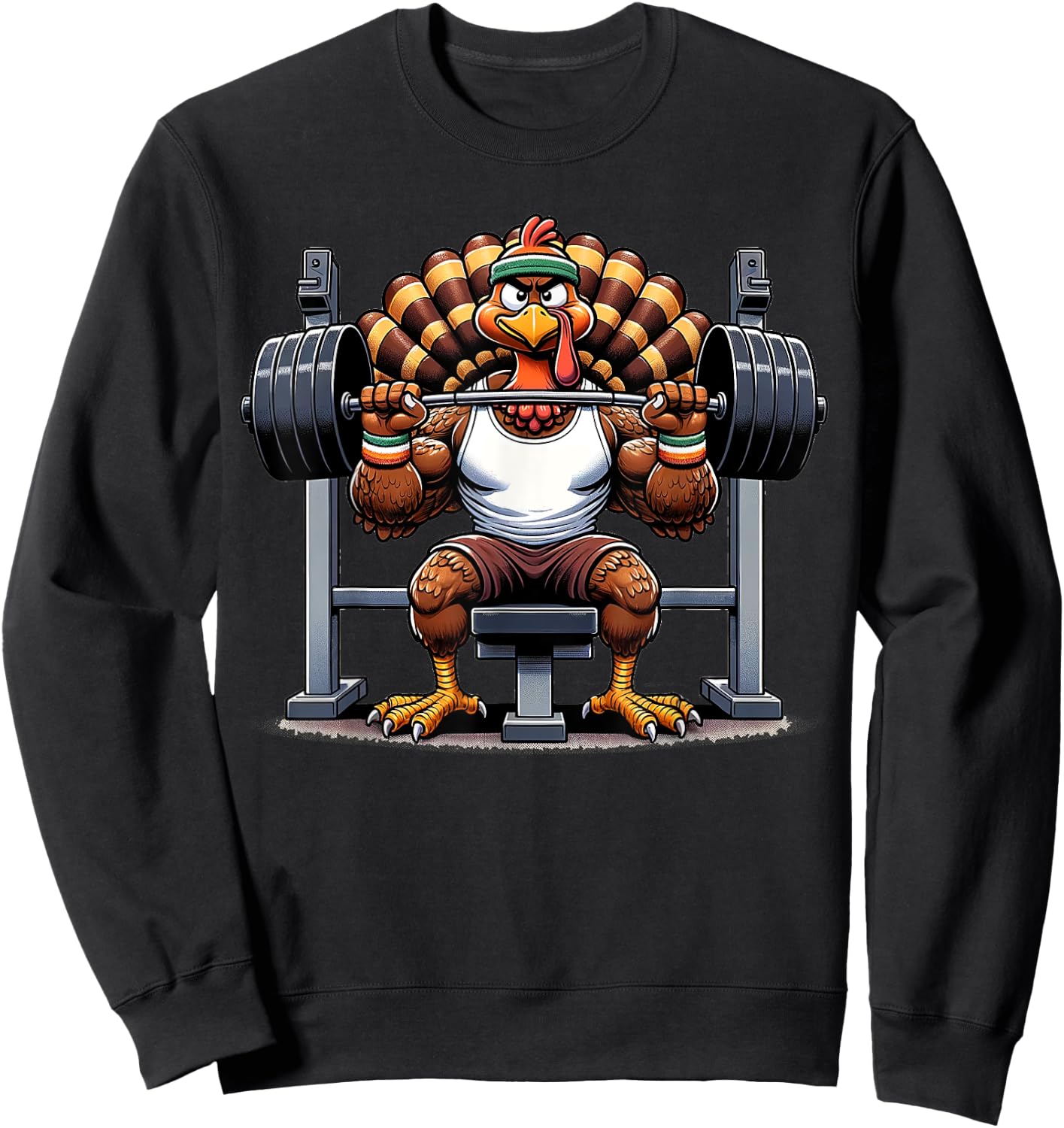 Turkey Weightlifting Thanksgiving Gym for FunnyWorkout Wear Sweatshirt - Sweatshirt | Black