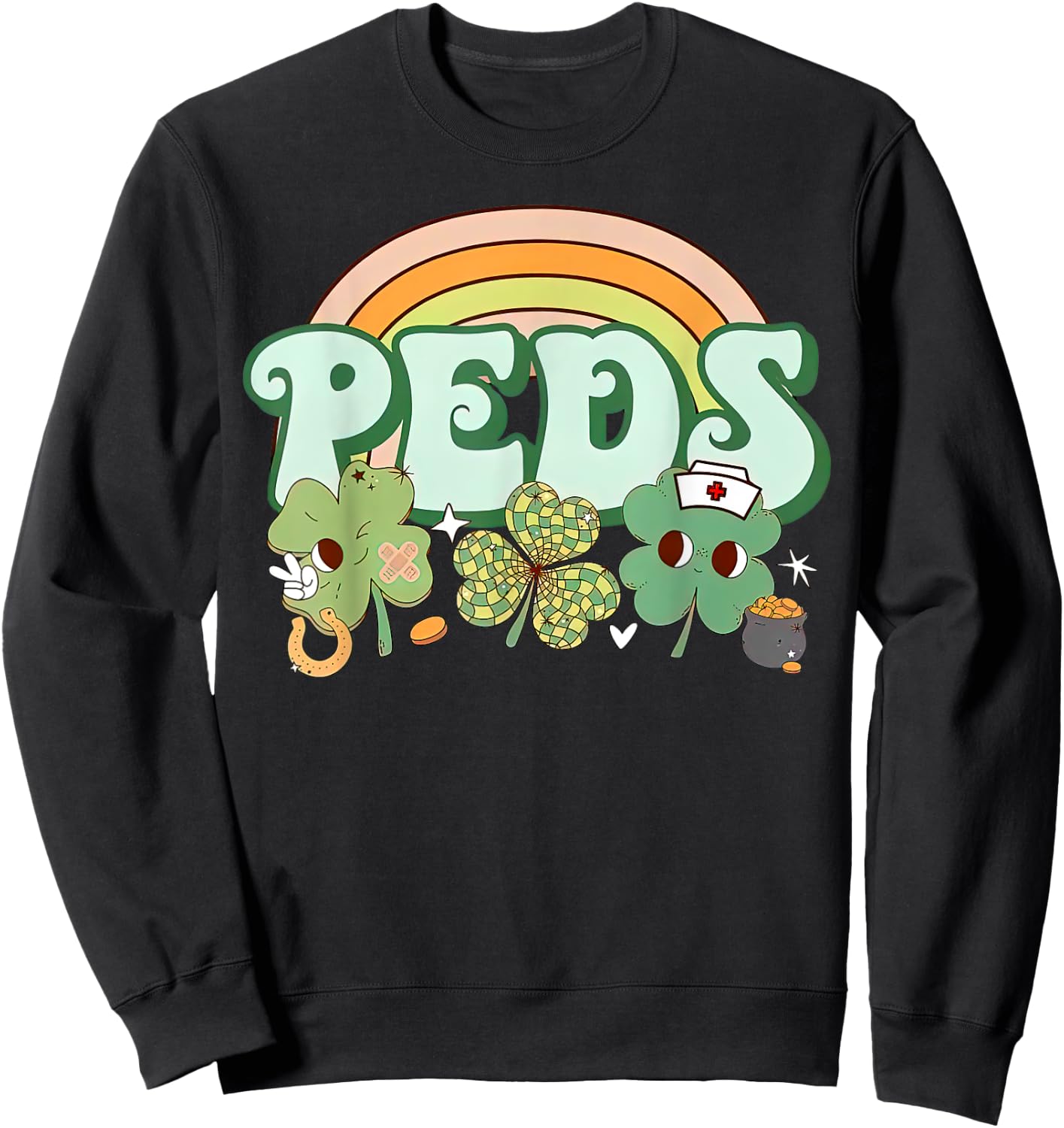 St. Patrick's Day Nurse Pediatrics Pride for Pediatric RNs Sweatshirt - Sweatshirt | Black